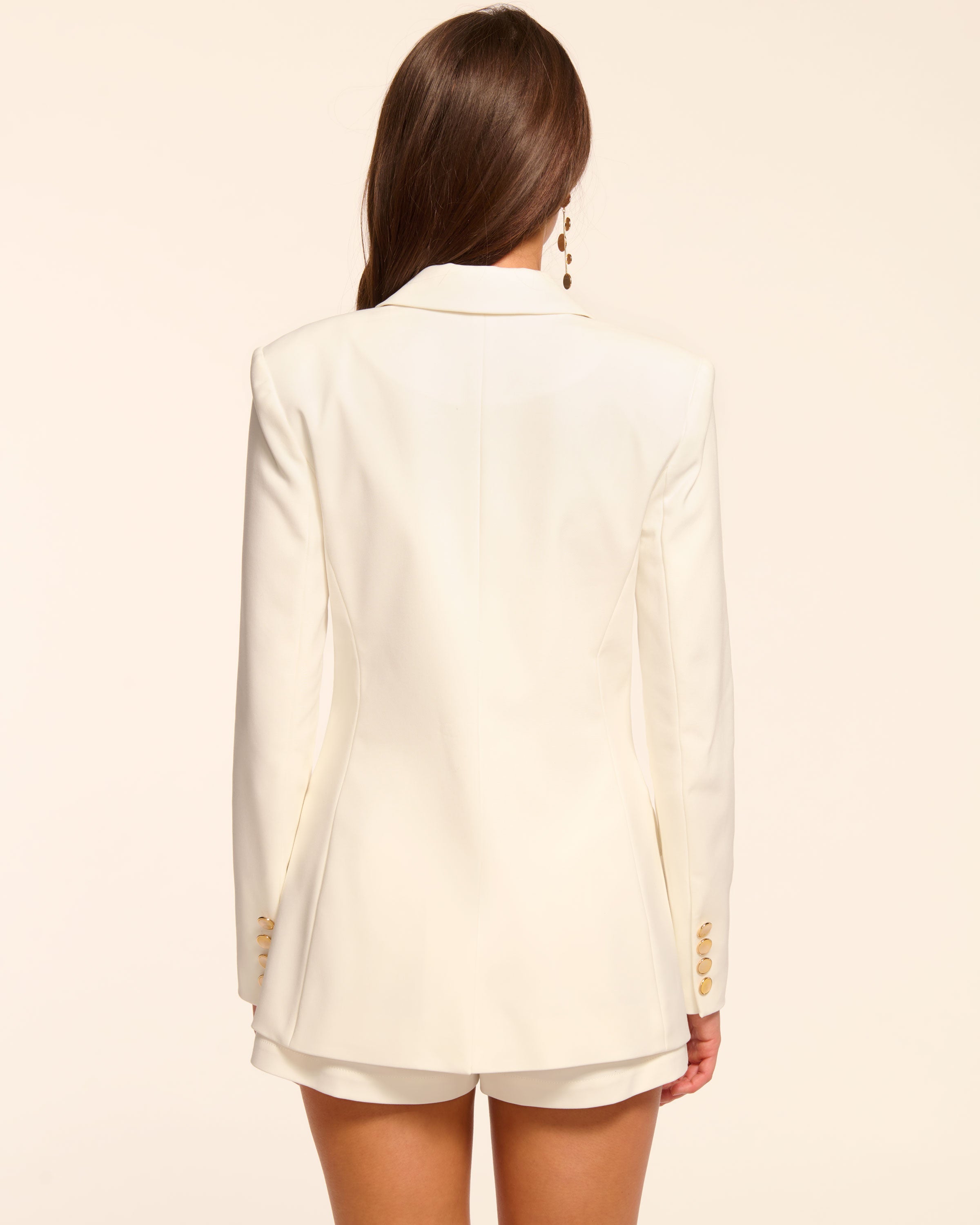 Cherie Stretch Cotton Blazer in ivory | Ramy Brook