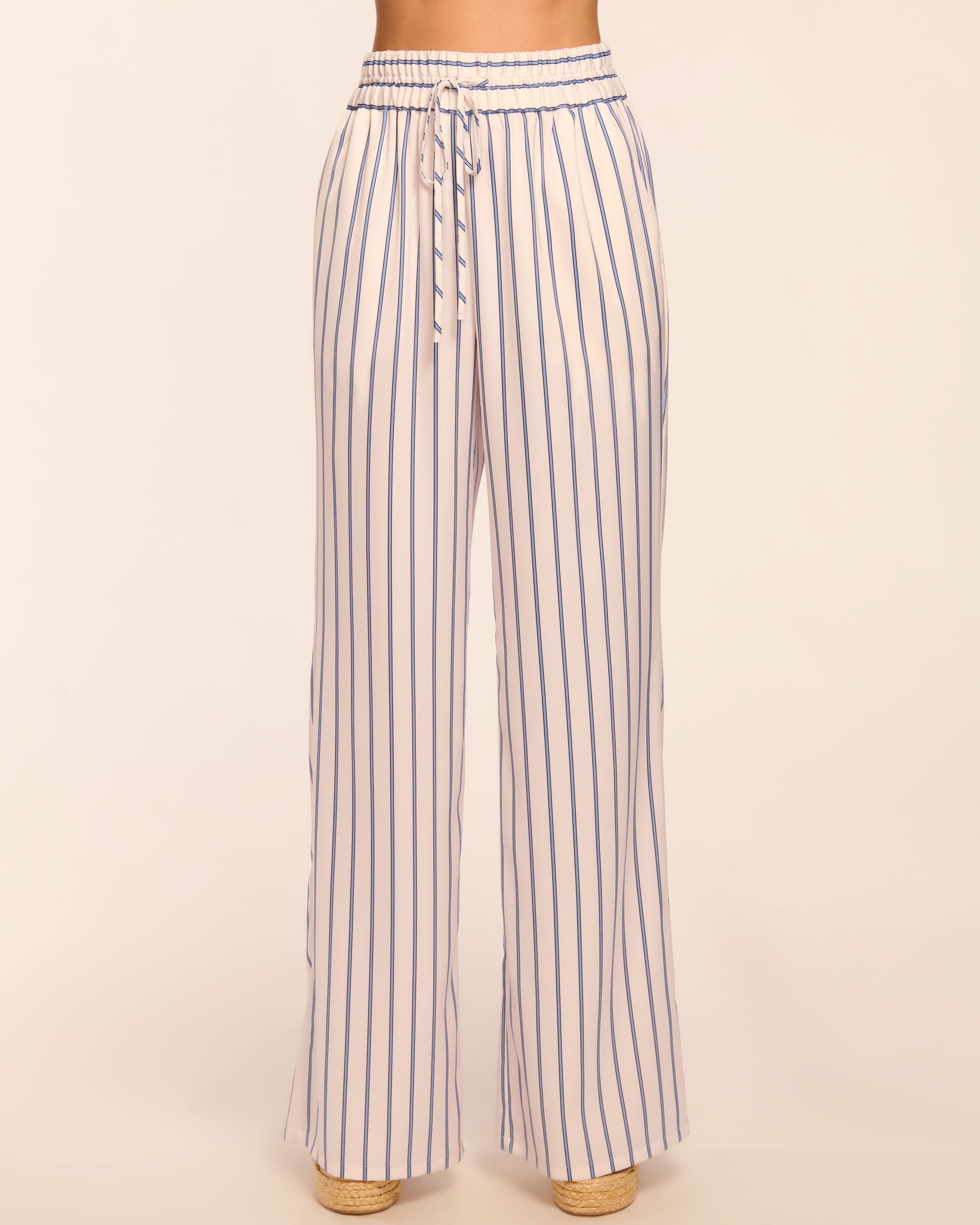 Sylvie Wide Leg Pant in ivory seaside | Ramy Brook