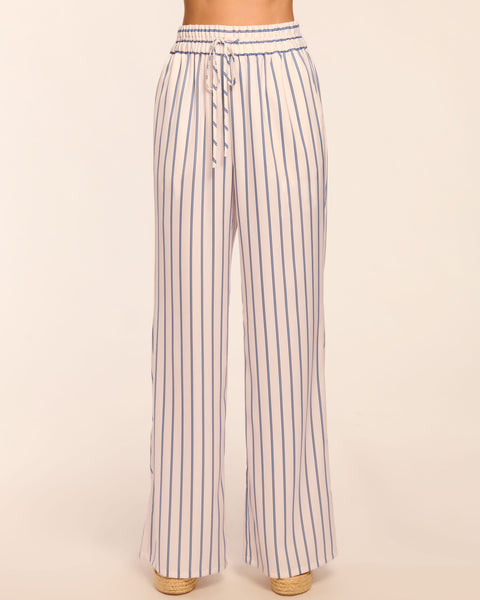 Sylvie Wide Leg Pant in ivory seaside | Ramy Brook