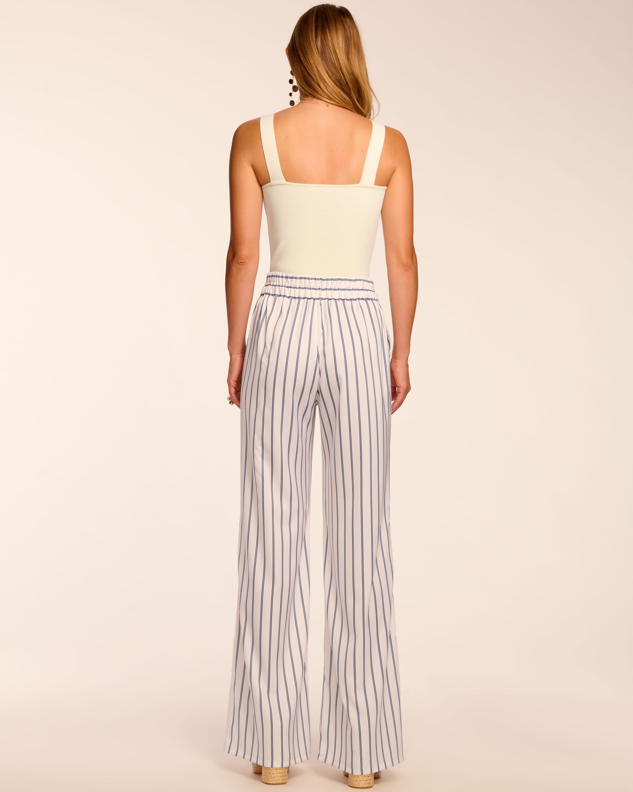 Sylvie Wide Leg Pant in ivory seaside | Ramy Brook