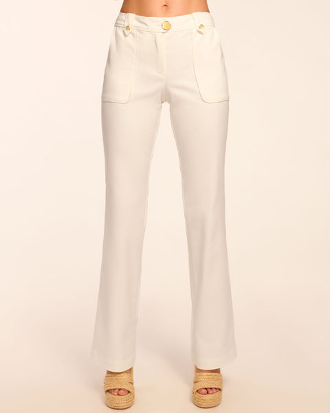 Marit Stretch Cotton Pant in ivory | Ramy Brook
