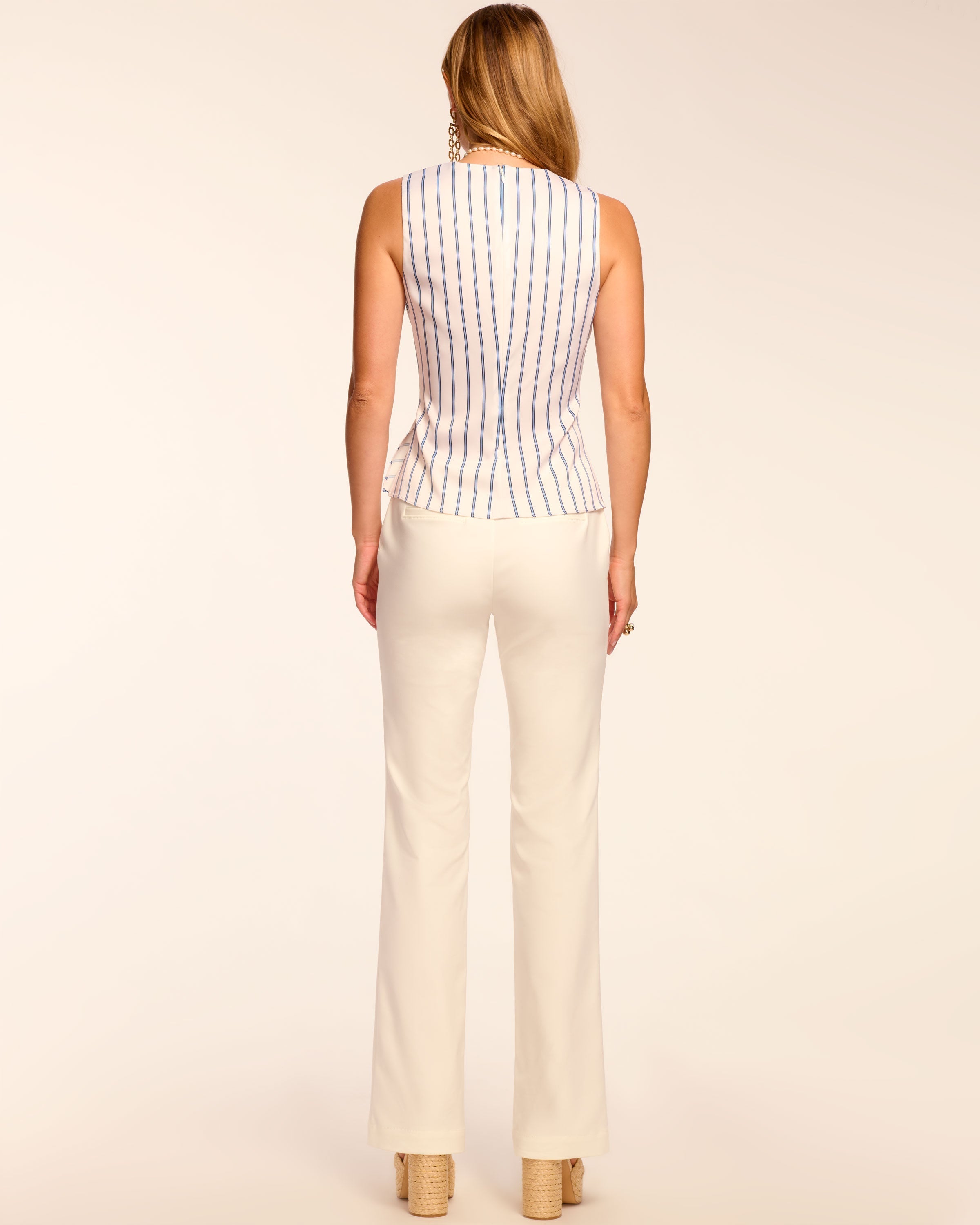 Marit Stretch Cotton Pant in ivory | Ramy Brook