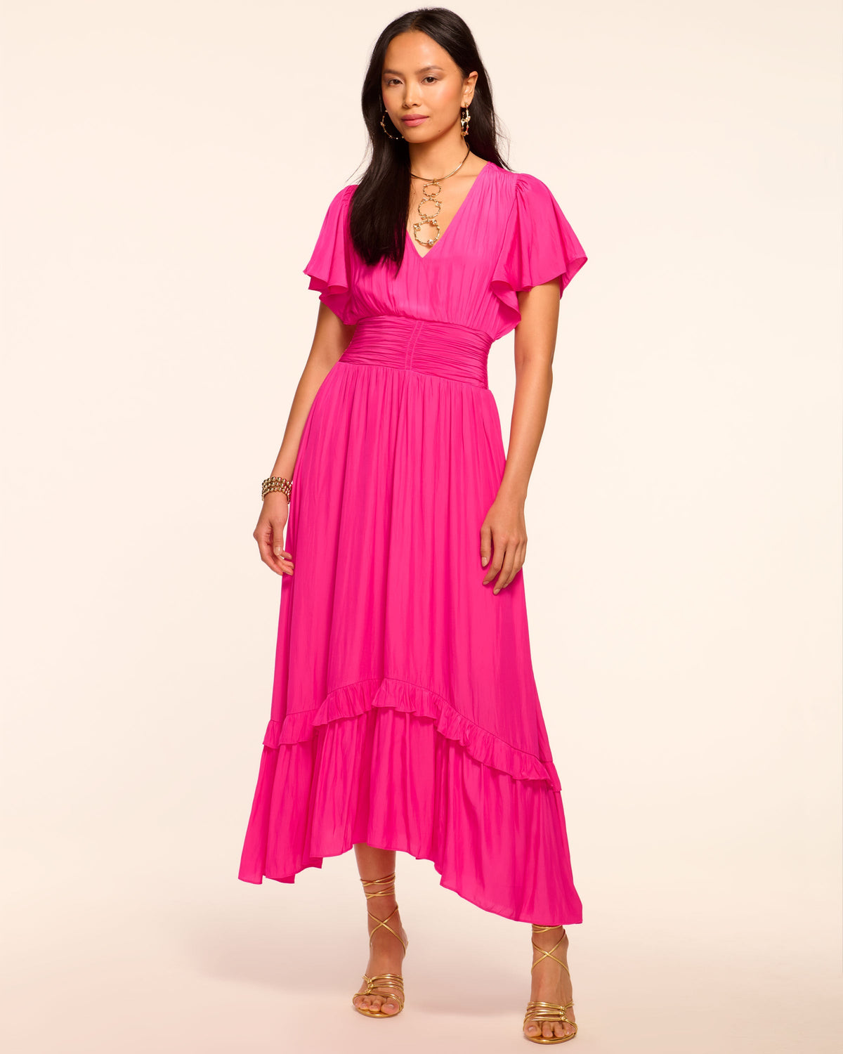 Joanie Short Sleeve Maxi Dress in navy | Ramy Brook