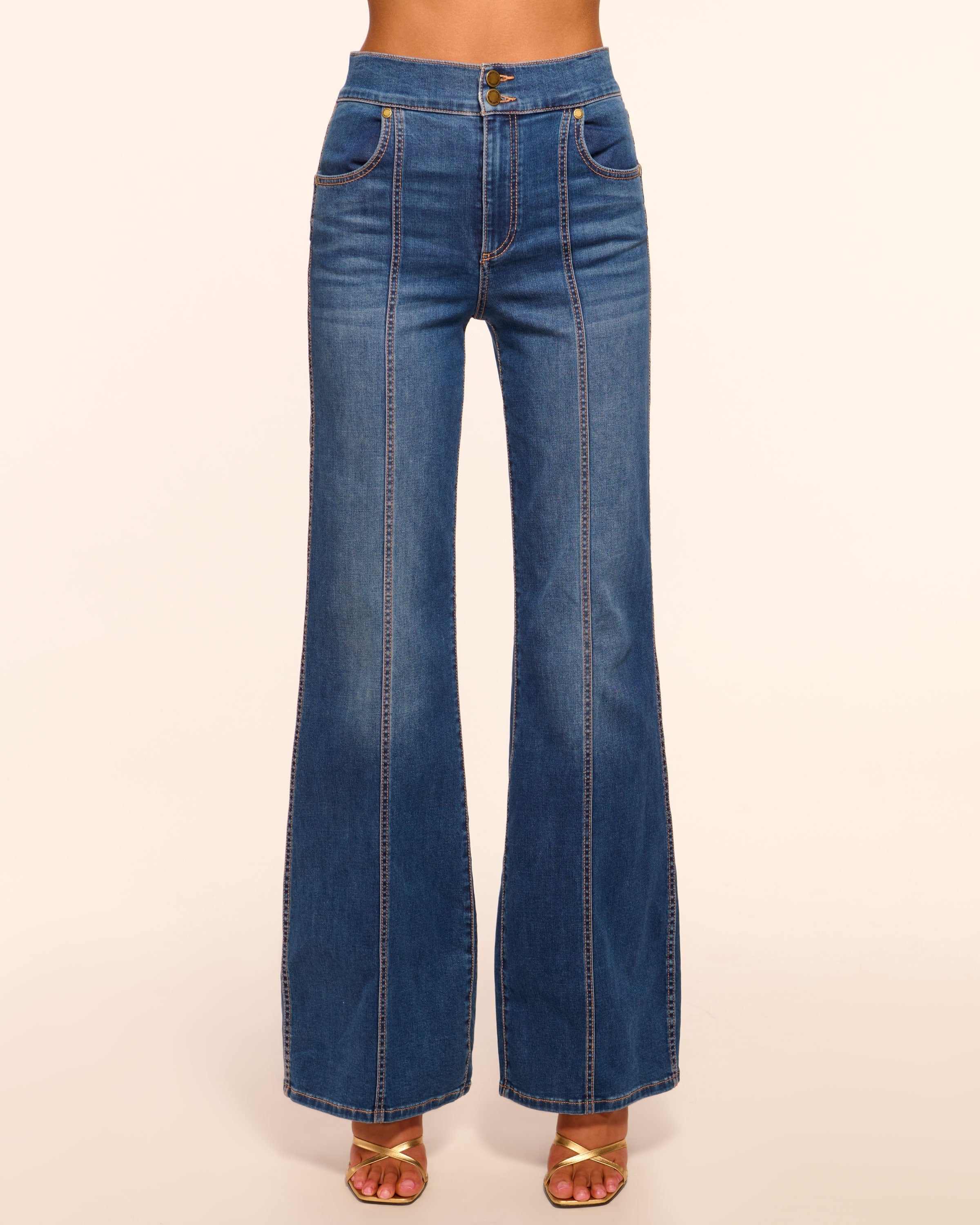 Tina High-Rise Wide Leg Jean in medium wash | Ramy Brook
