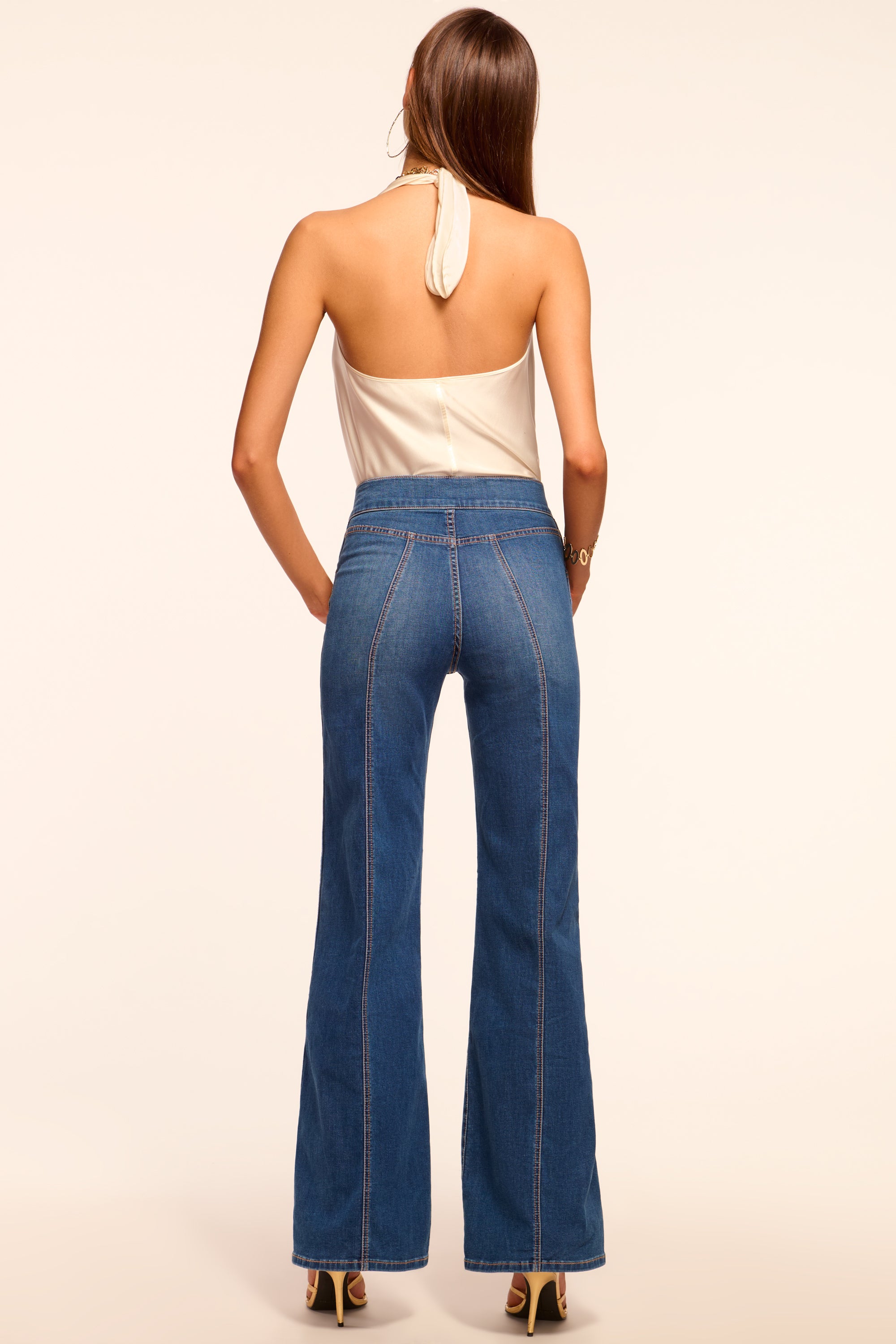 Tina High-Rise Wide Leg Jean in medium wash | Ramy Brook