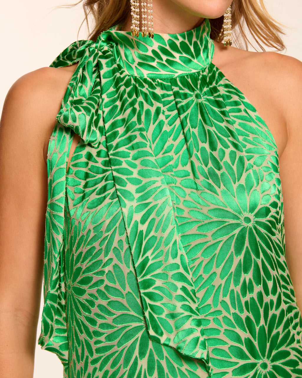Nickola Burnout High Neck Maxi Dress in palm burnout | Ramy Brook