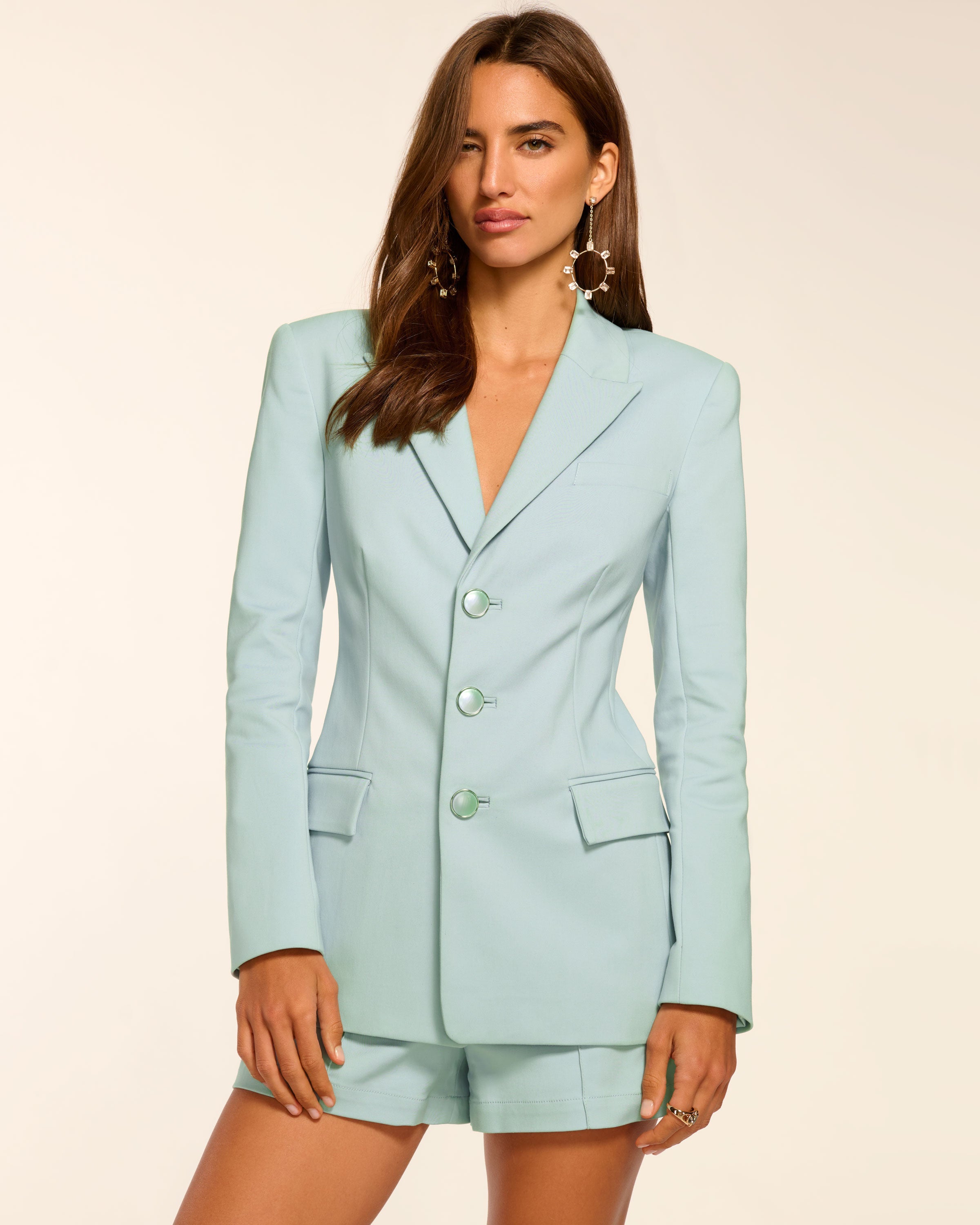 Cherie Stretch Cotton Blazer in ivory | Ramy Brook