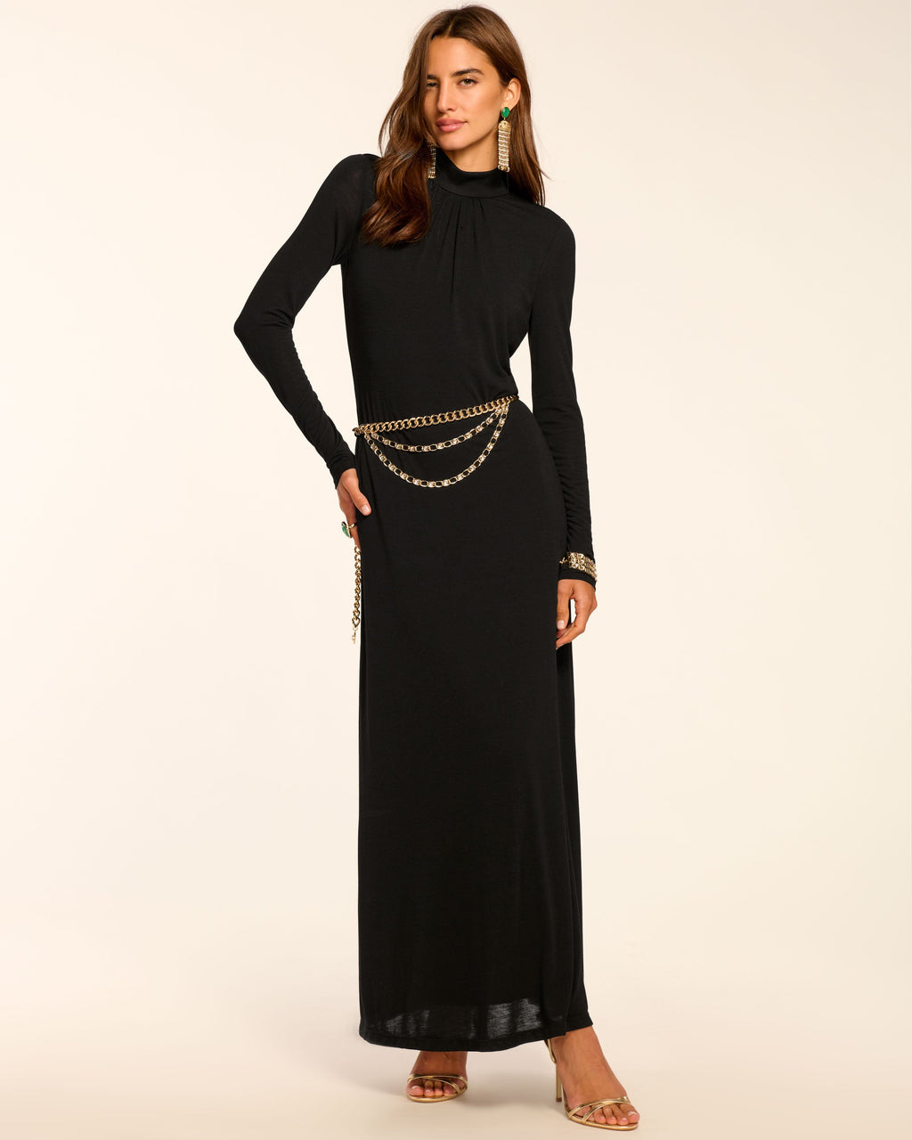 Ramy Brook Alexandra Knit Mock Neck Maxi Dress in Black - XL Ramy Brook Alexandra Knit Mock Neck Maxi Dress in Black - XL