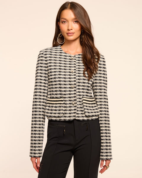 Thomas Tweed Jacket in black gingham | Ramy Brook Thomas Tweed Jacket in black gingham | Ramy Brook