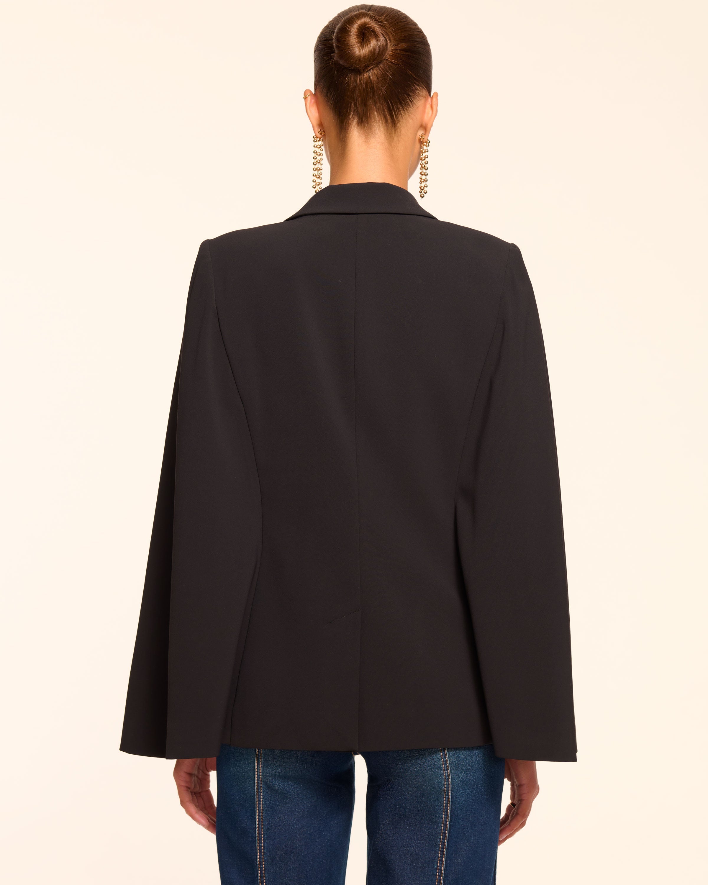 Lucinda Tailored Cape in black | Ramy Brook