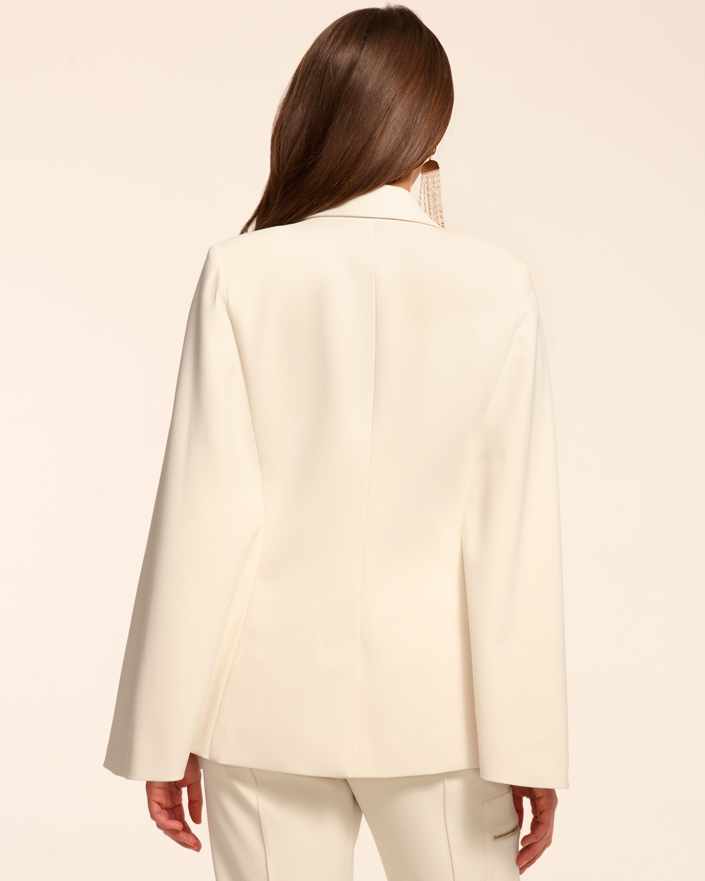 Lucinda Tailored Cape in winter white | Ramy Brook