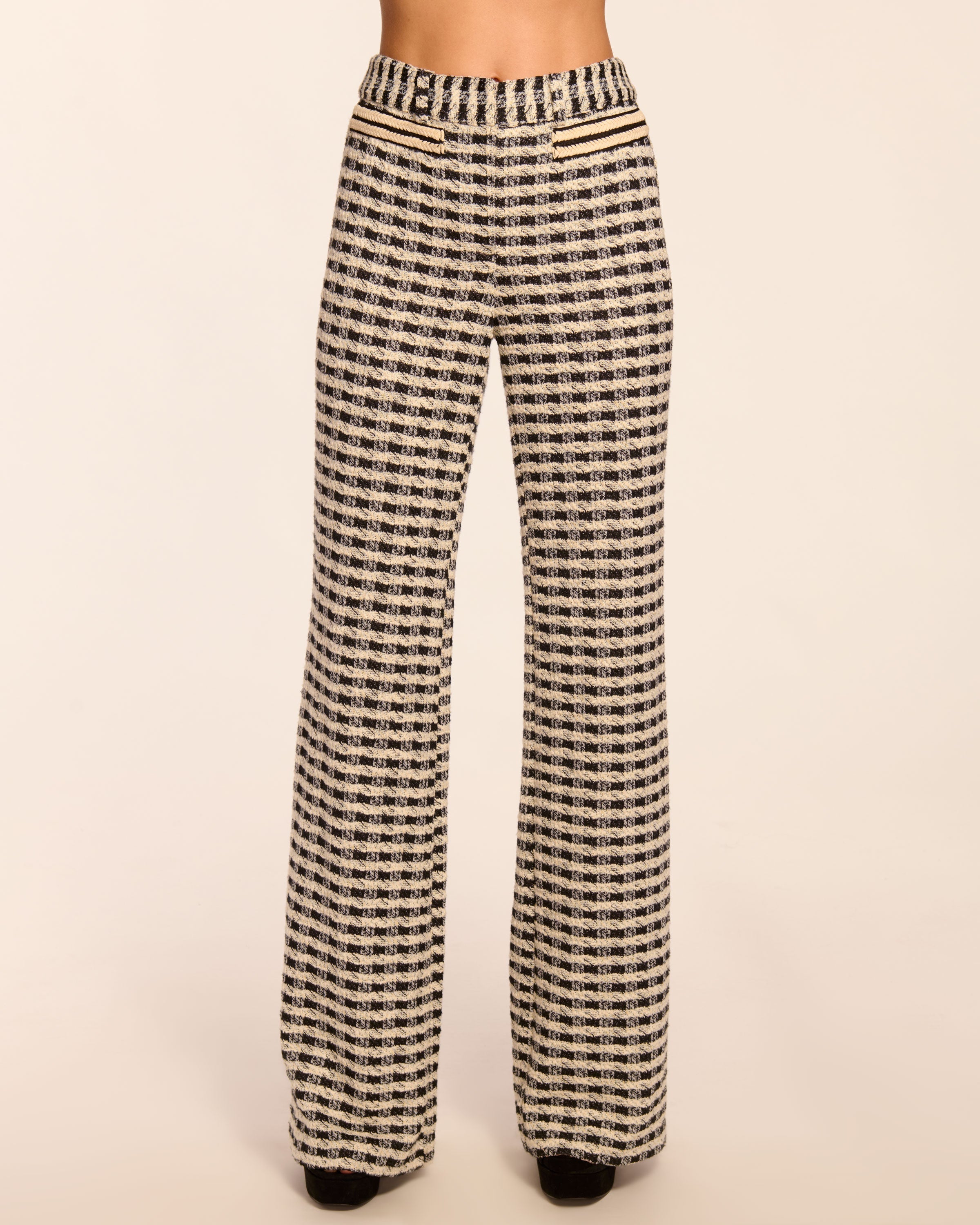 Raven Tweed Wide Leg Pant in black gingham | Ramy Brook