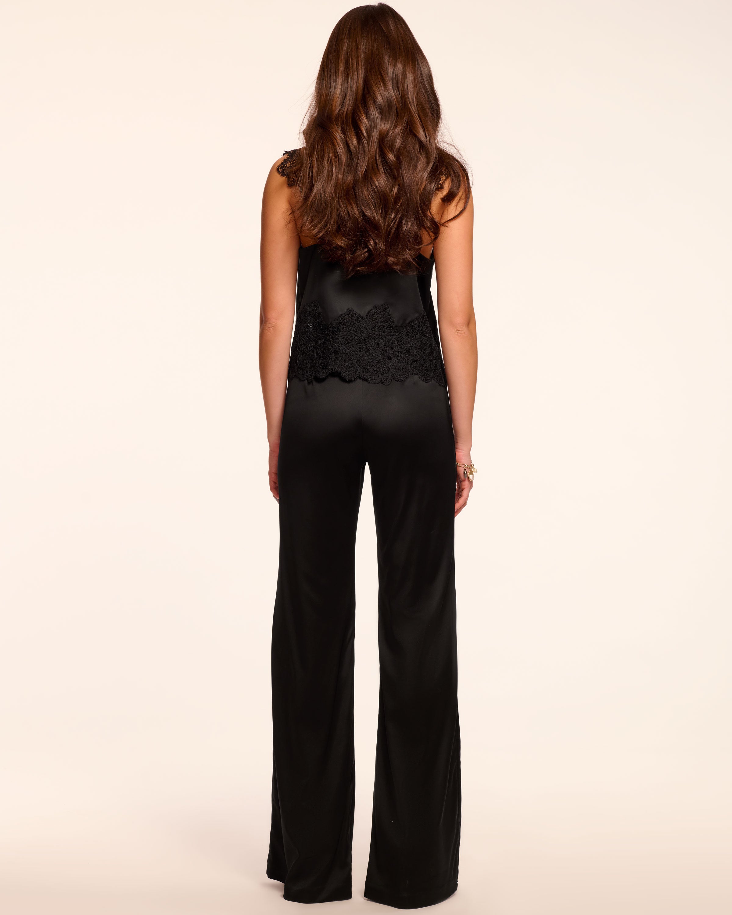 Vespera Satin Low Rise Pant in black | Ramy Brook display picture 1