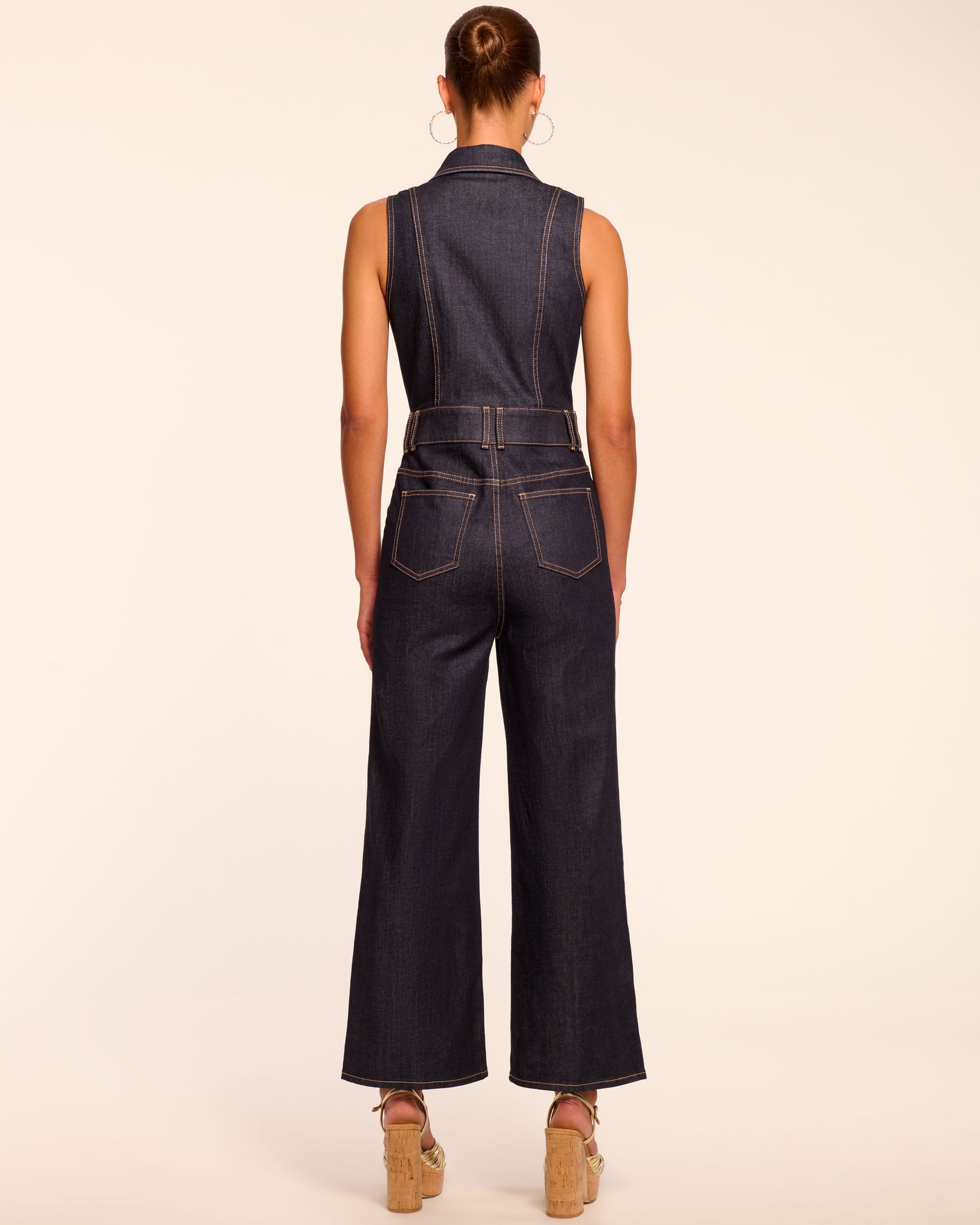 Stephania Sleeveless Denim Jumpsuit in resin rinse | Ramy Brook Stephania Sleeveless Denim Jumpsuit in resin rinse | Ramy Brook