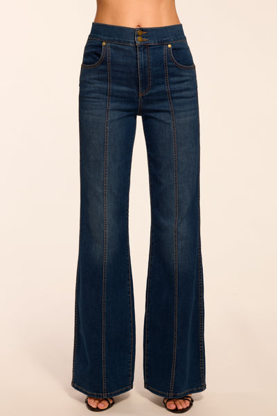 Tina High-Rise Wide Leg Jean in dark rinse | Ramy Brook