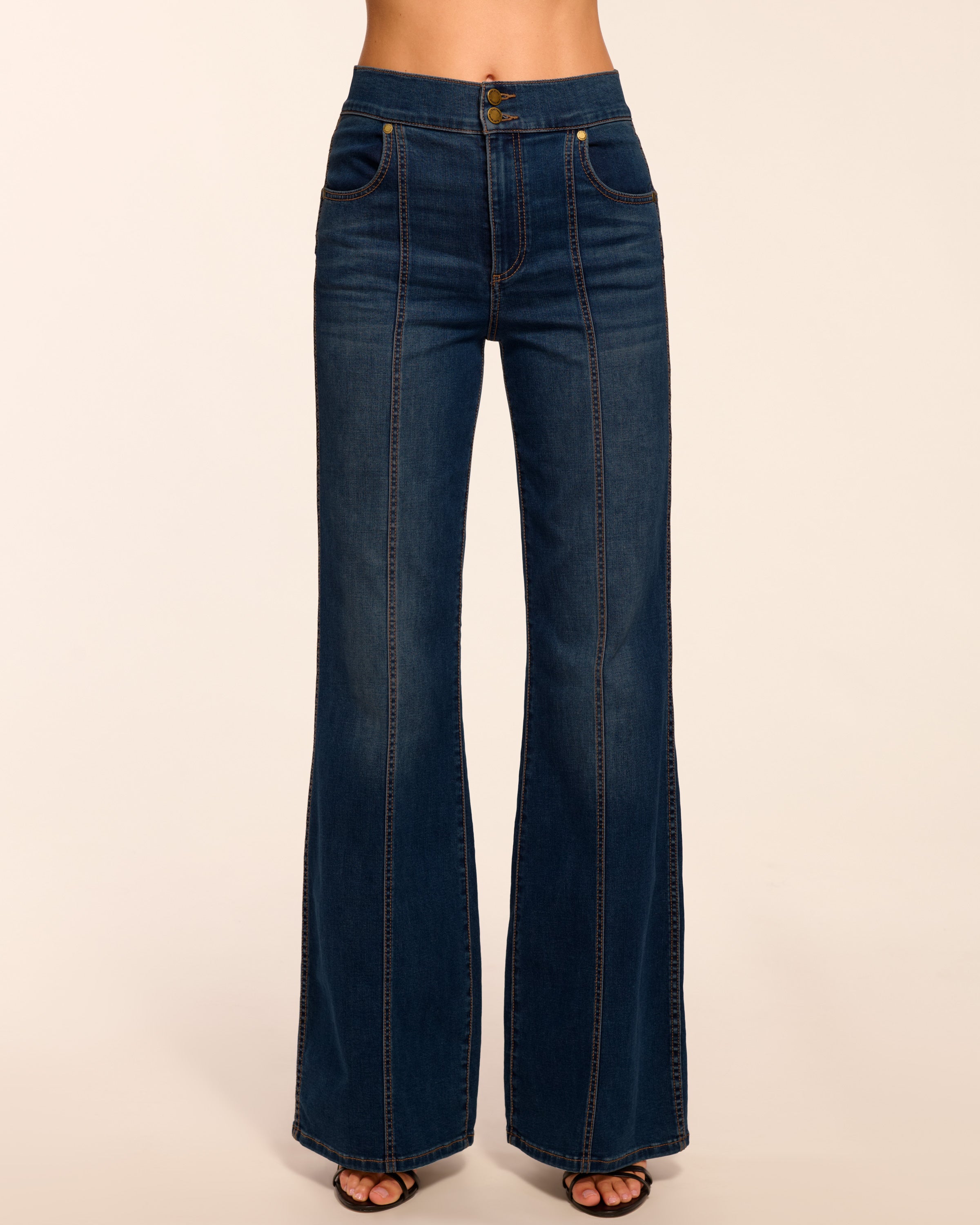 Tina High-Rise Wide Leg Jean in dark rinse | Ramy Brook