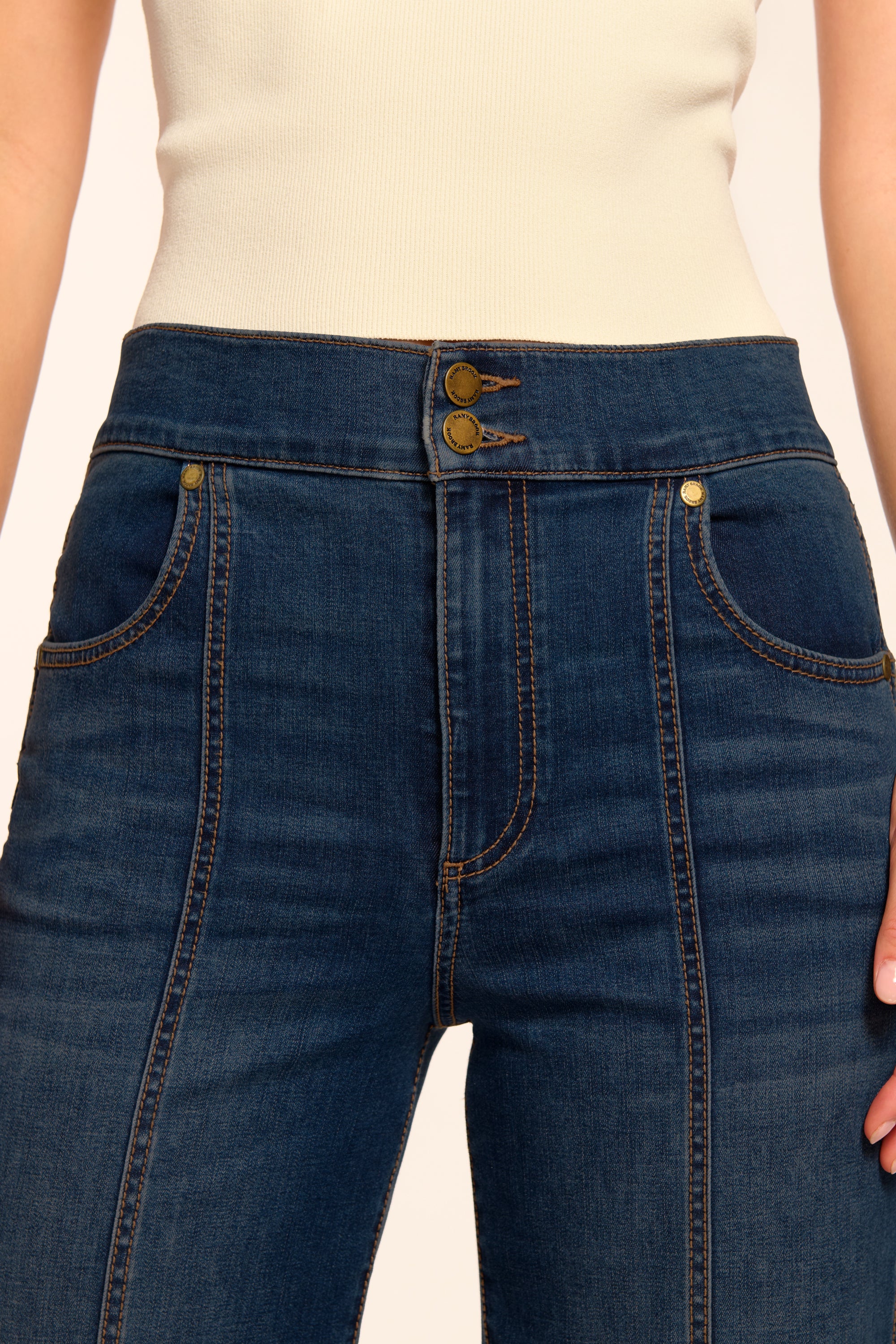 Tina High-Rise Wide Leg Jean in dark rinse | Ramy Brook