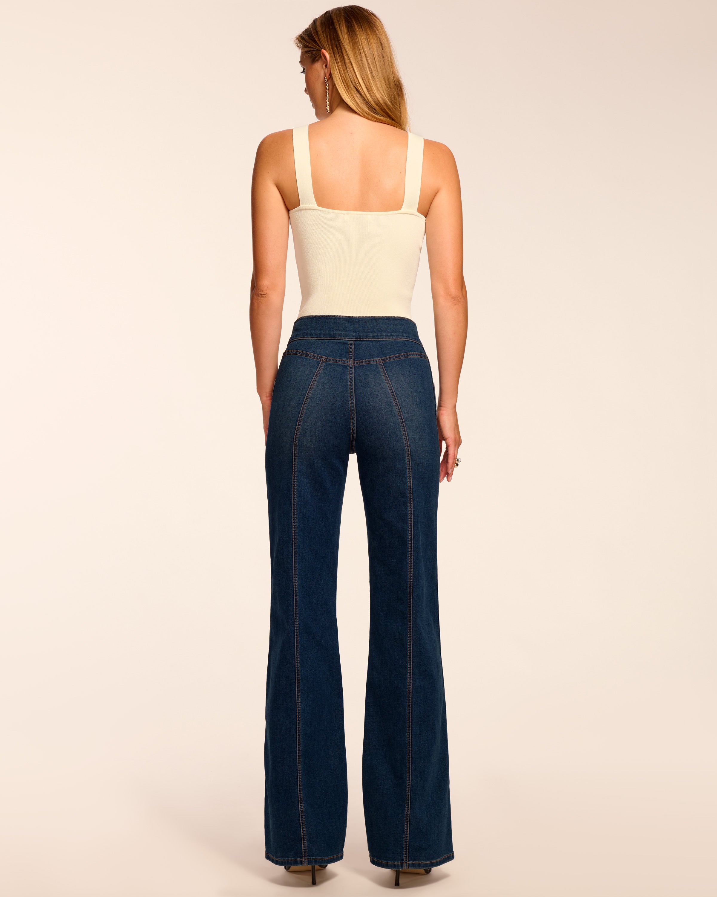 Tina High-Rise Wide Leg Jean in dark rinse | Ramy Brook