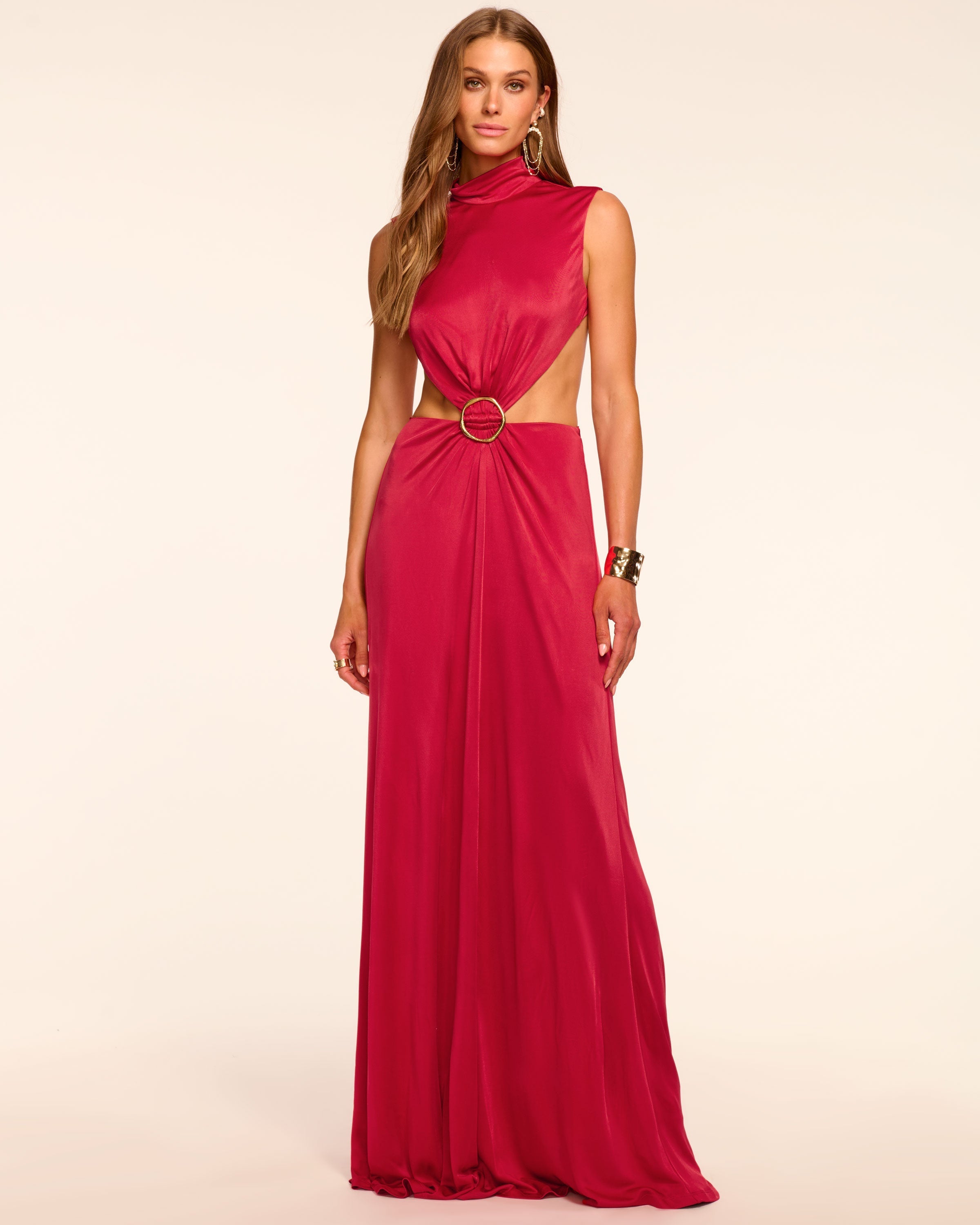 Ramy Brook Charles Jersey Cut Out Open Back Maxi Dress in Scarlet Red - XL Ramy Brook Charles Jersey Cut Out Open Back Maxi Dress in Scarlet Red - XL