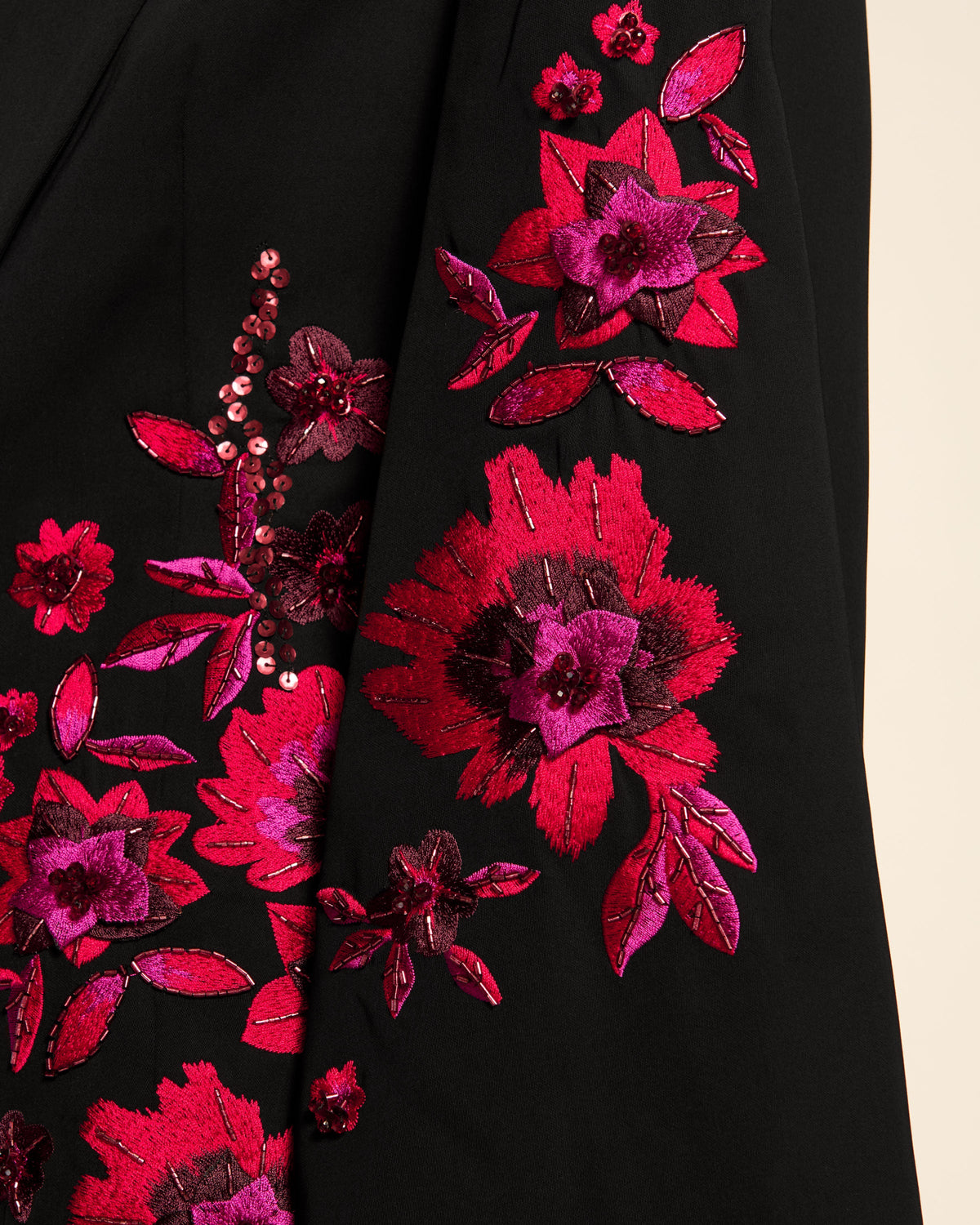 Lucinda Embellished Cape in black garden | Ramy Brook