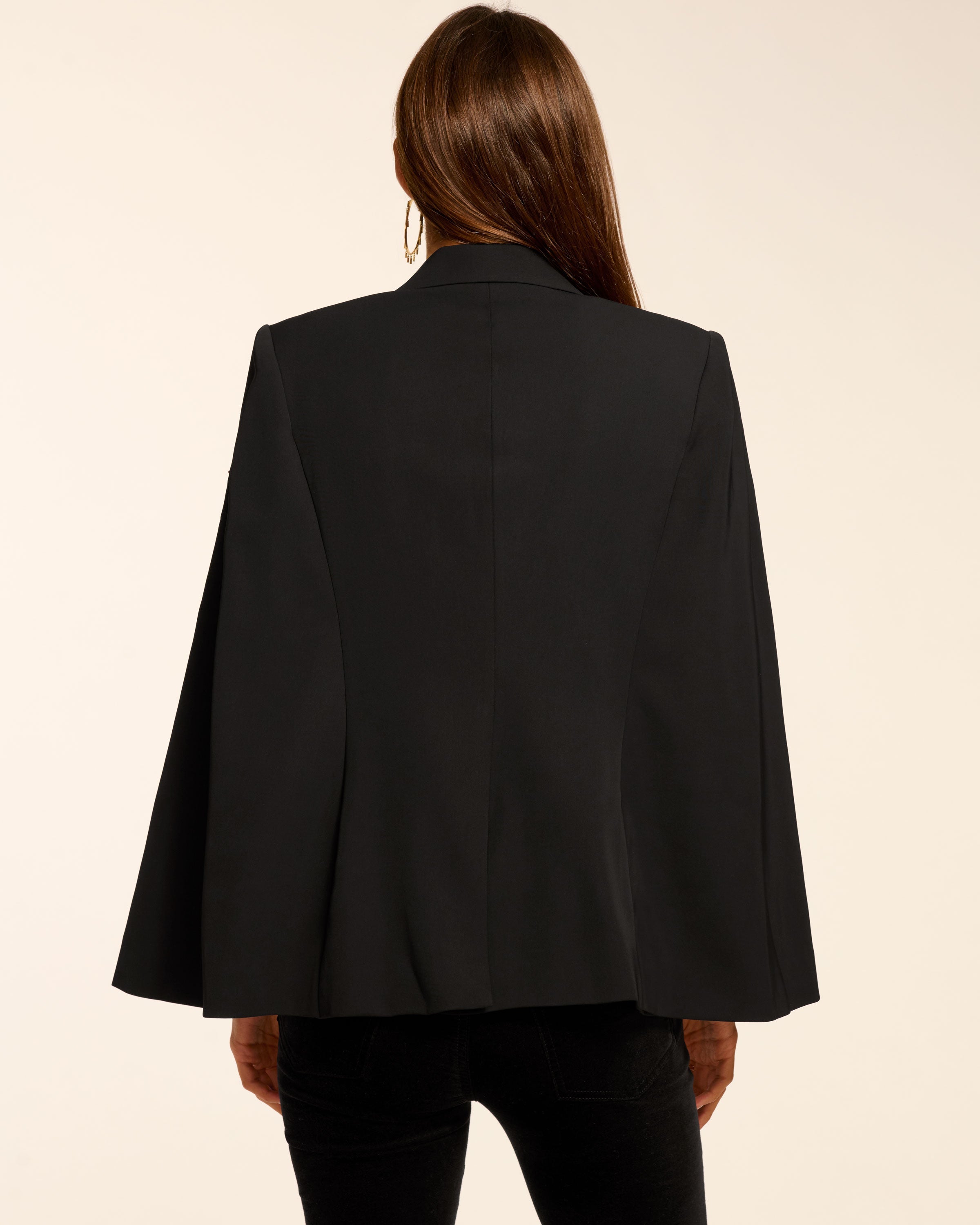Lucinda Embellished Cape in black garden | Ramy Brook
