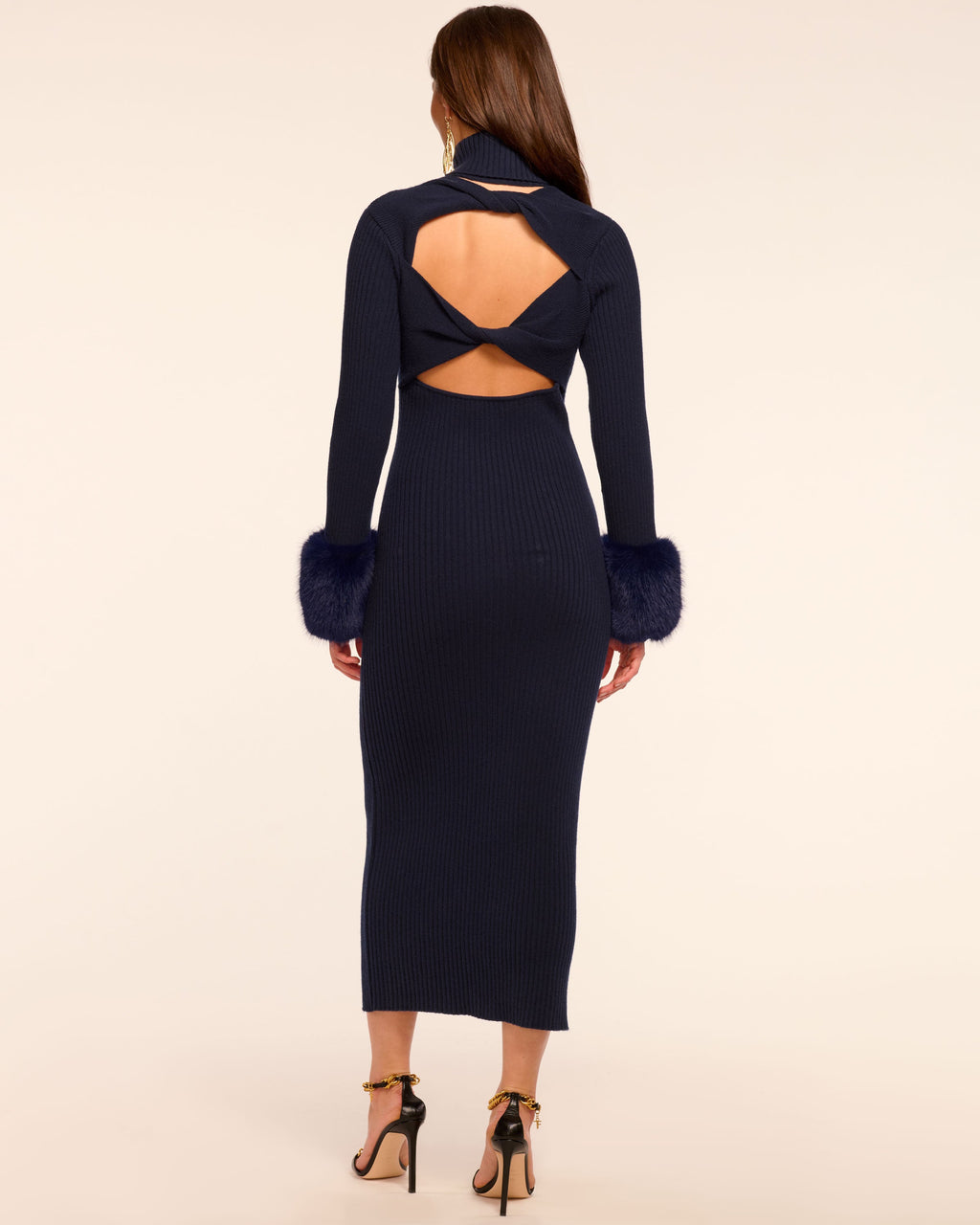 Ramy Brook Linda Wool Blend Sweater Midi Dress in Navy - XXL Ramy Brook Linda Wool Blend Sweater Midi Dress in Navy - XXL