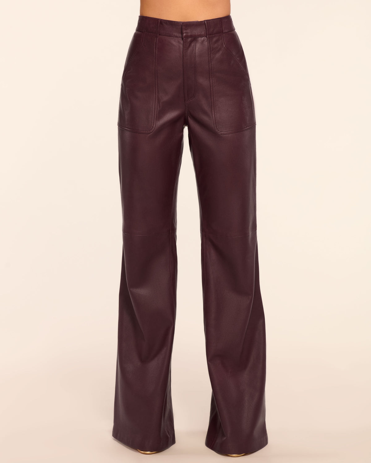 Theodora Leather High-Rise Wide Leg Pant view 1