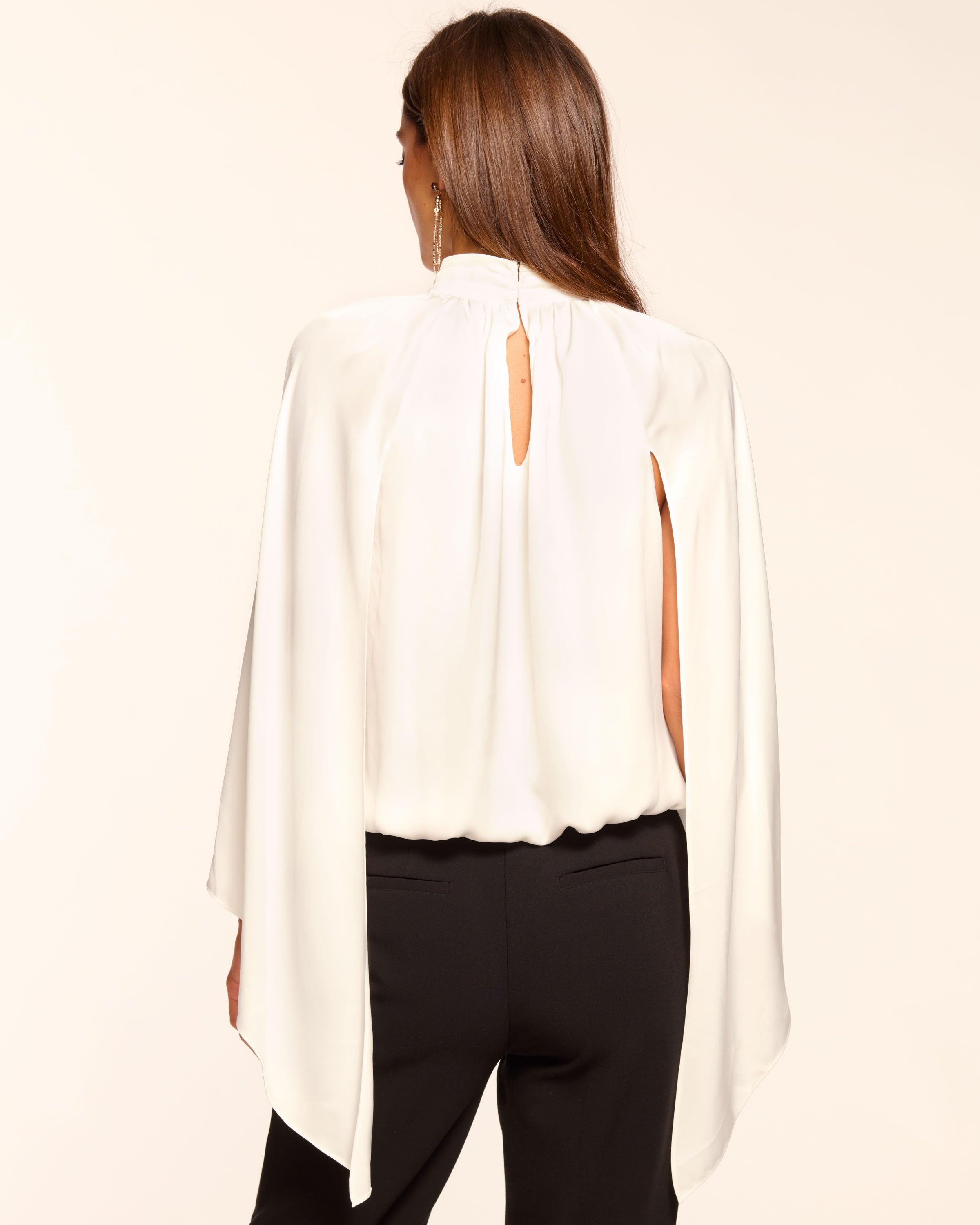 Howard Cape Long Sleeve Top in ivory | Ramy Brook