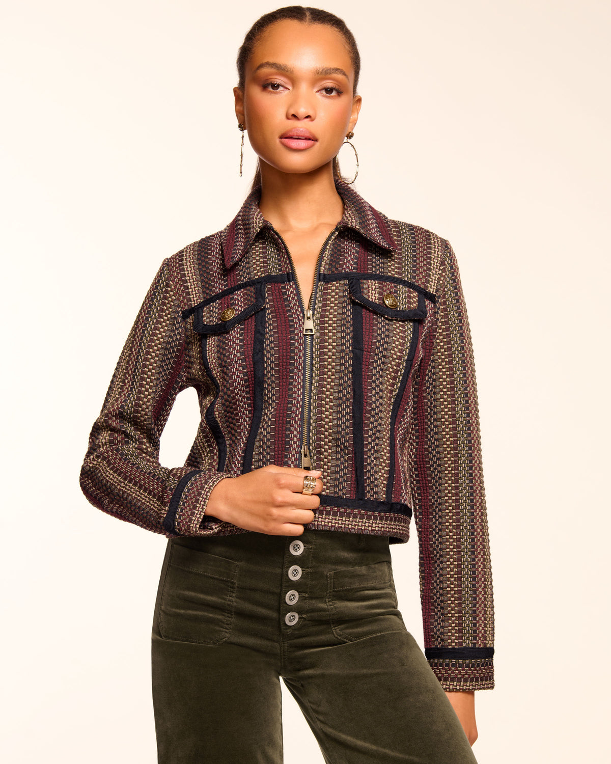 Julie Tweed Jacket in navy tweed | Ramy Brook