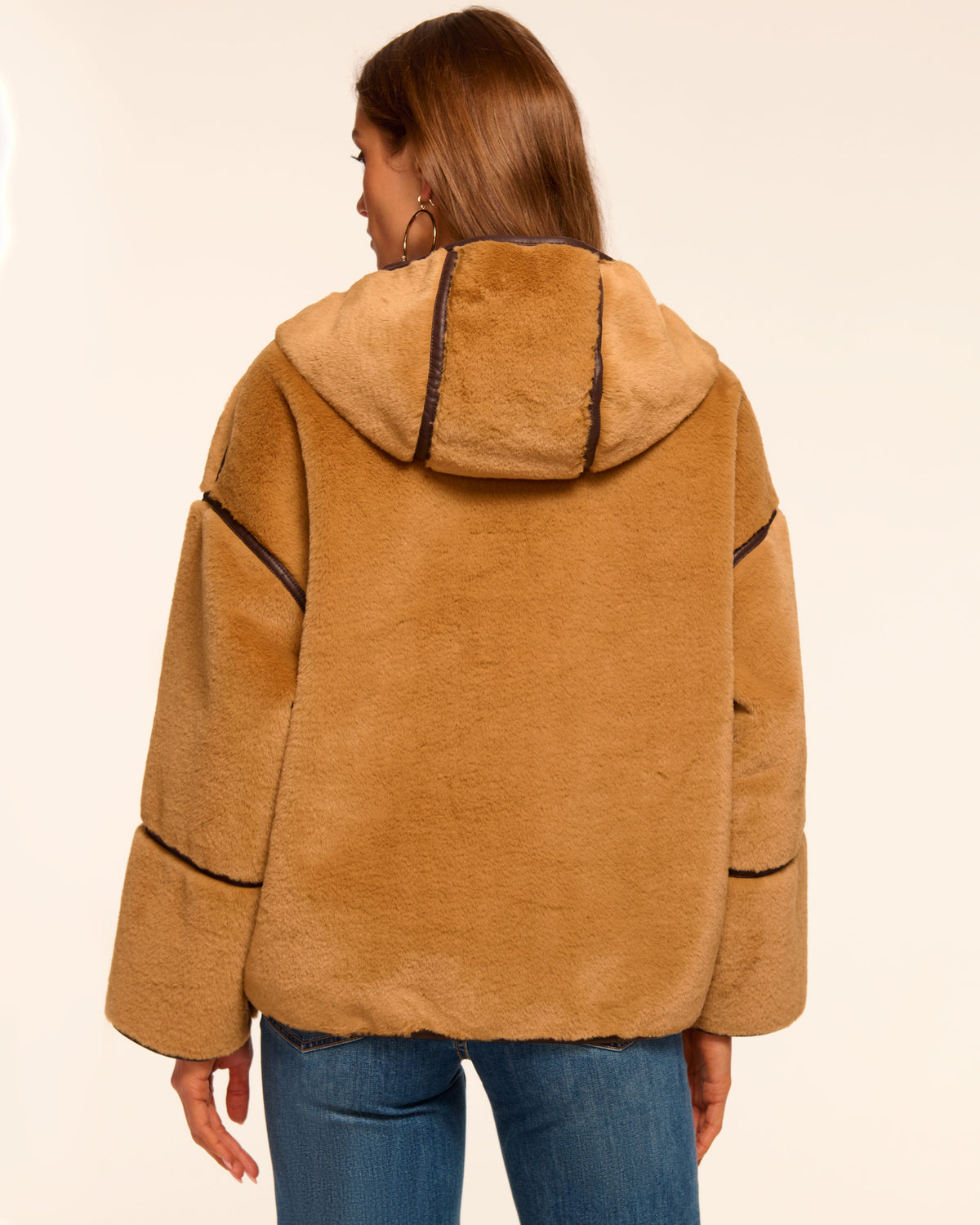 Lucy Faux Fur Coat in bone | Ramy Brook