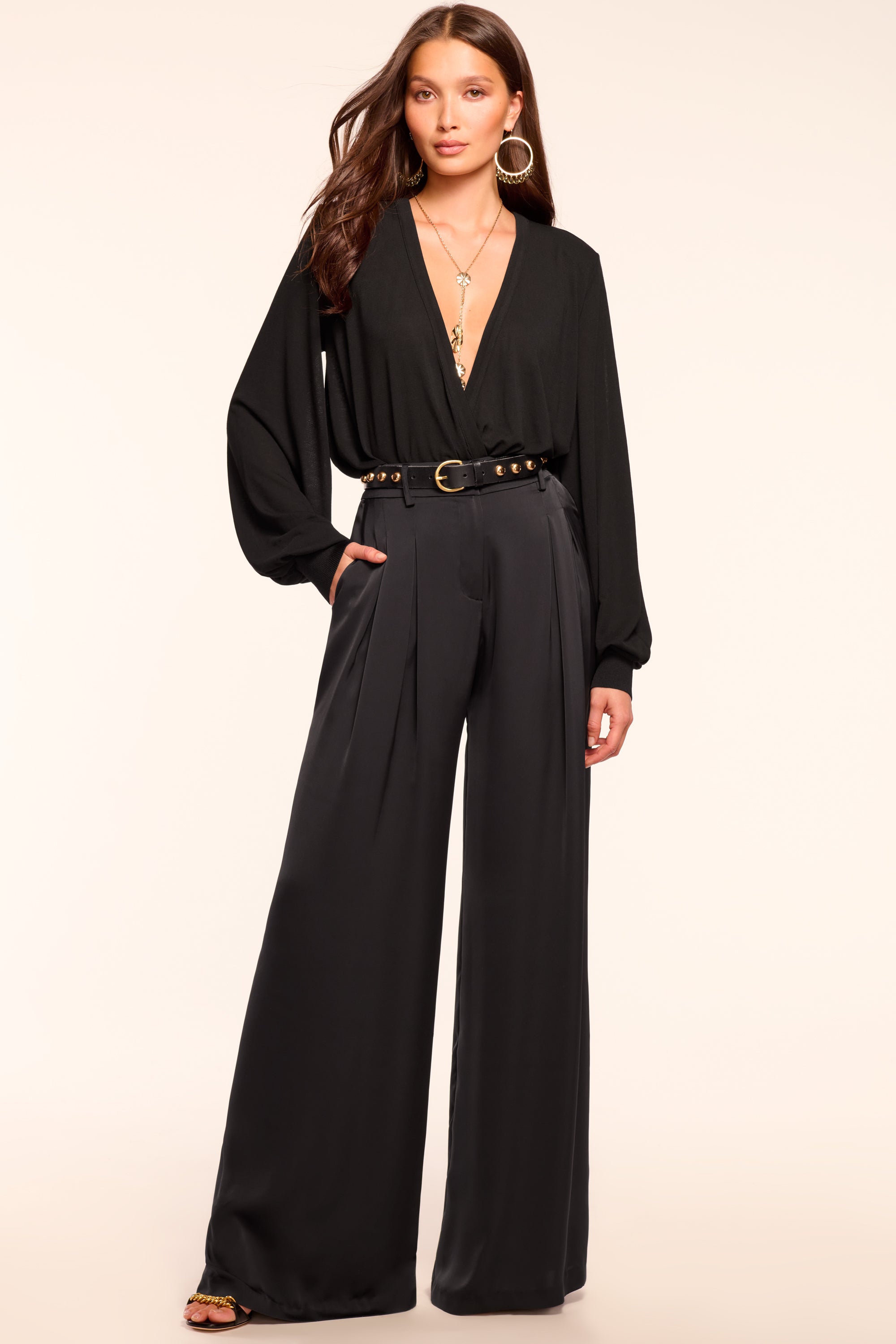 Oscar Pleated Wide Leg Pant | Ramy Brook