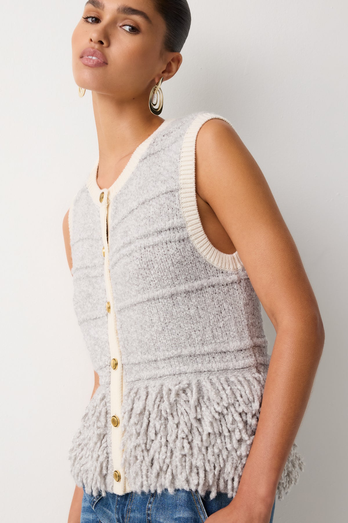 Erinn Textured Knit Sweater Vest view 1