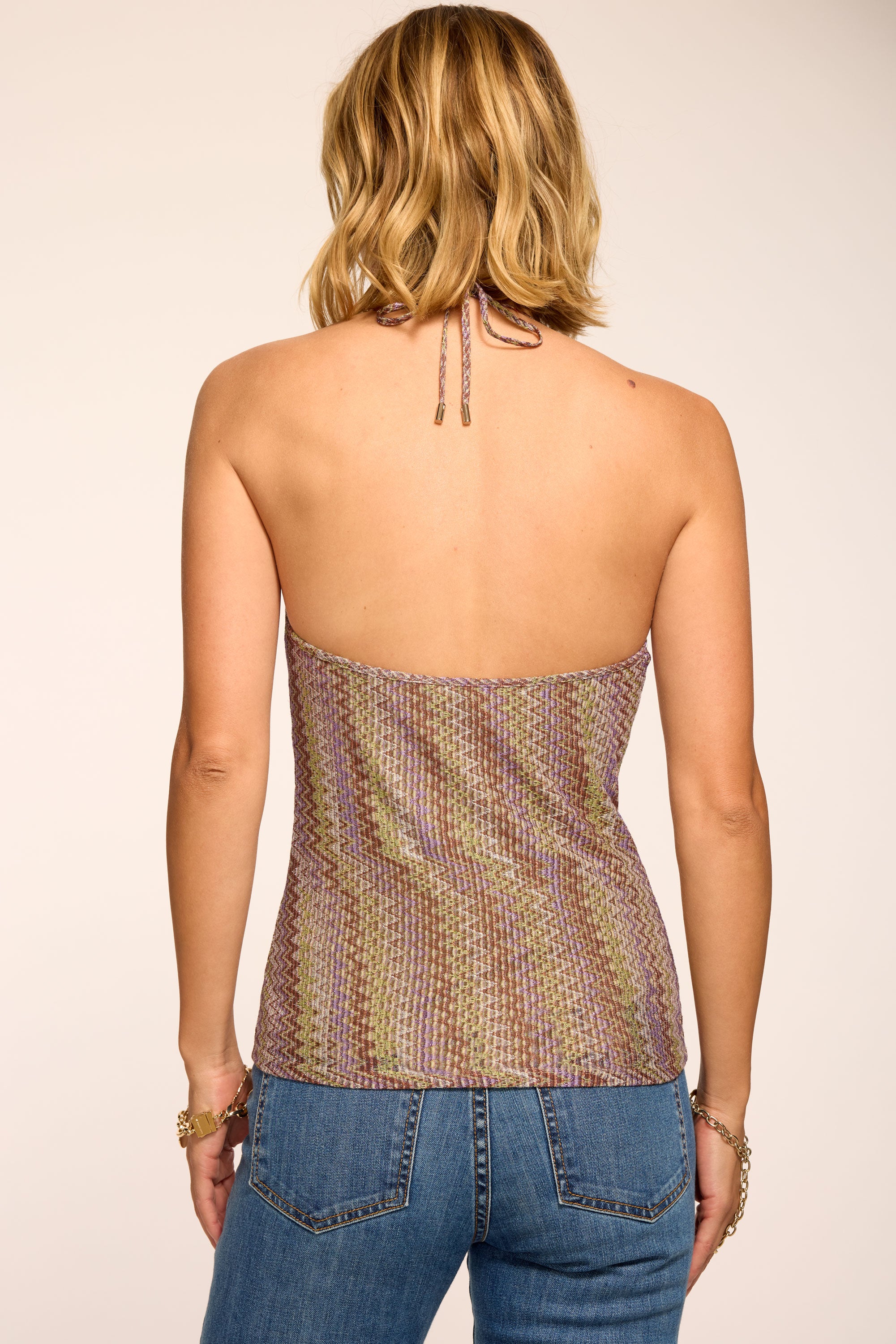 Mallie Metallic Lurex Knit Tank Top in lurex knit | Ramy Brook