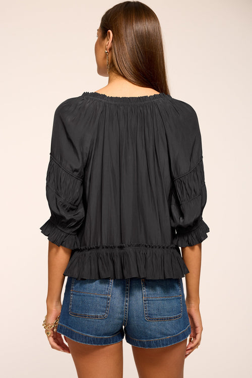 Natasha Ruched Square Neck Blouse view 3