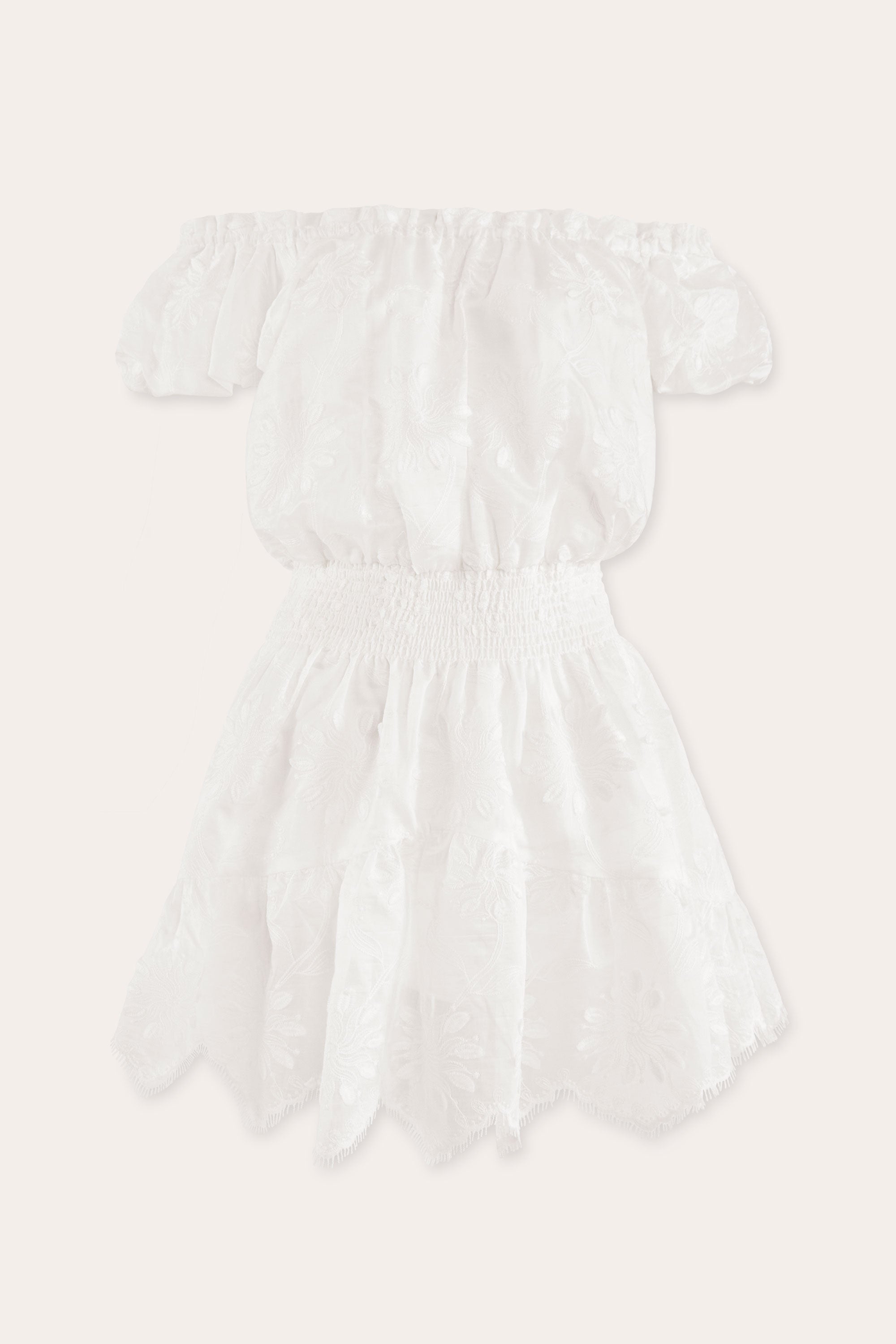 Verona Embroidered Organza Mini Dress in ivory organza | Ramy Brook