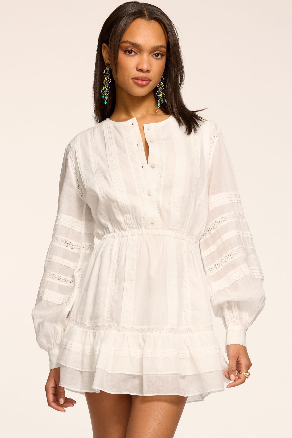 Arabella Embroidered Voile Mini Dress view 1