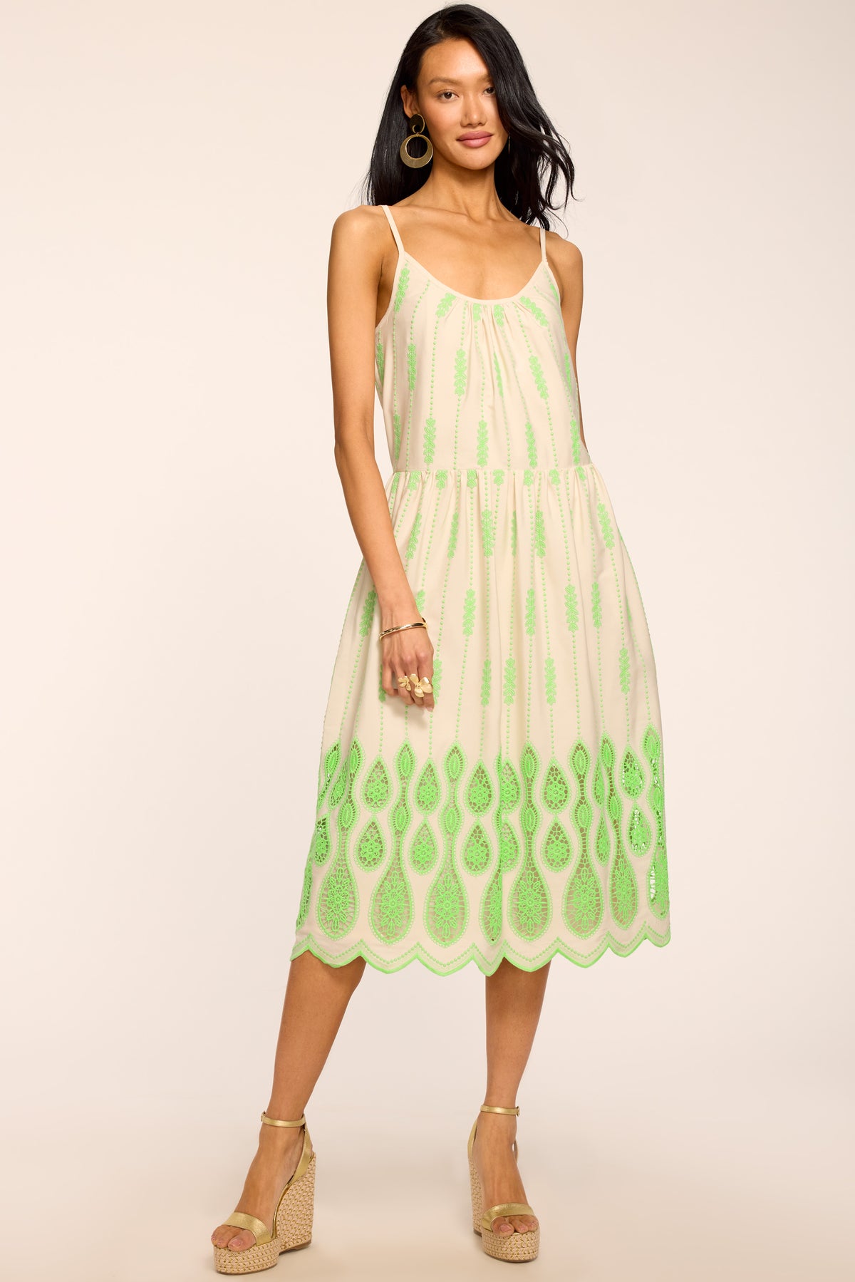 Sandra Embroidered Midi Dress view 1