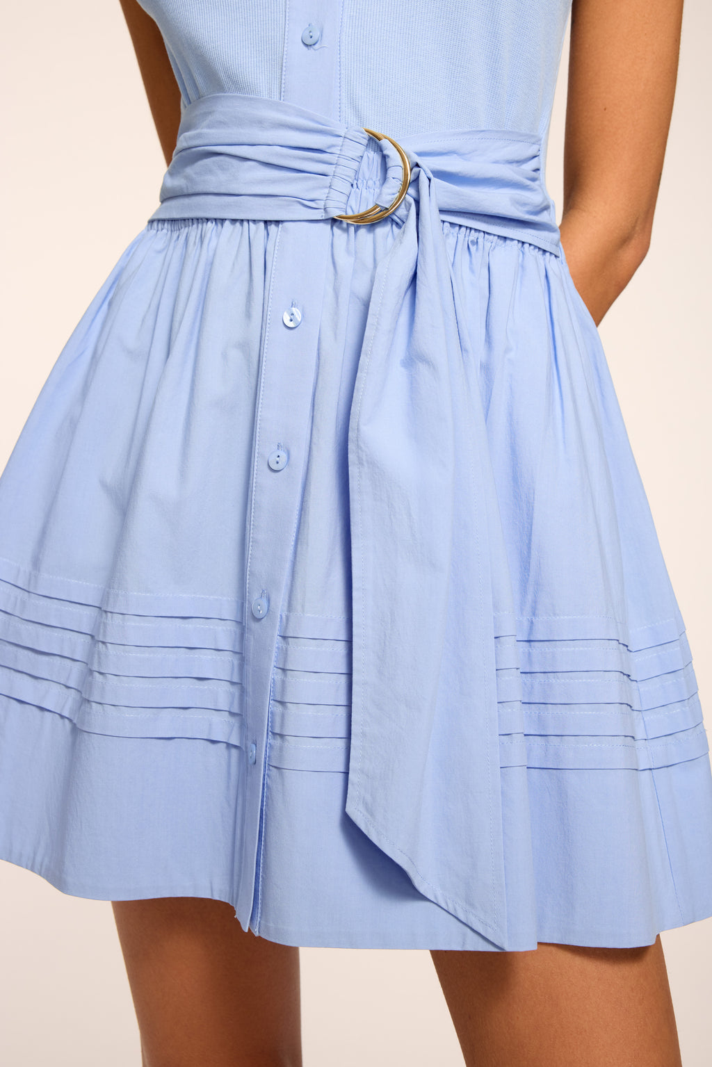 Orla Cotton Knit Combo Mini Dress in bazaar blue | Ramy Brook Orla Cotton Knit Combo Mini Dress in bazaar blue | Ramy Brook