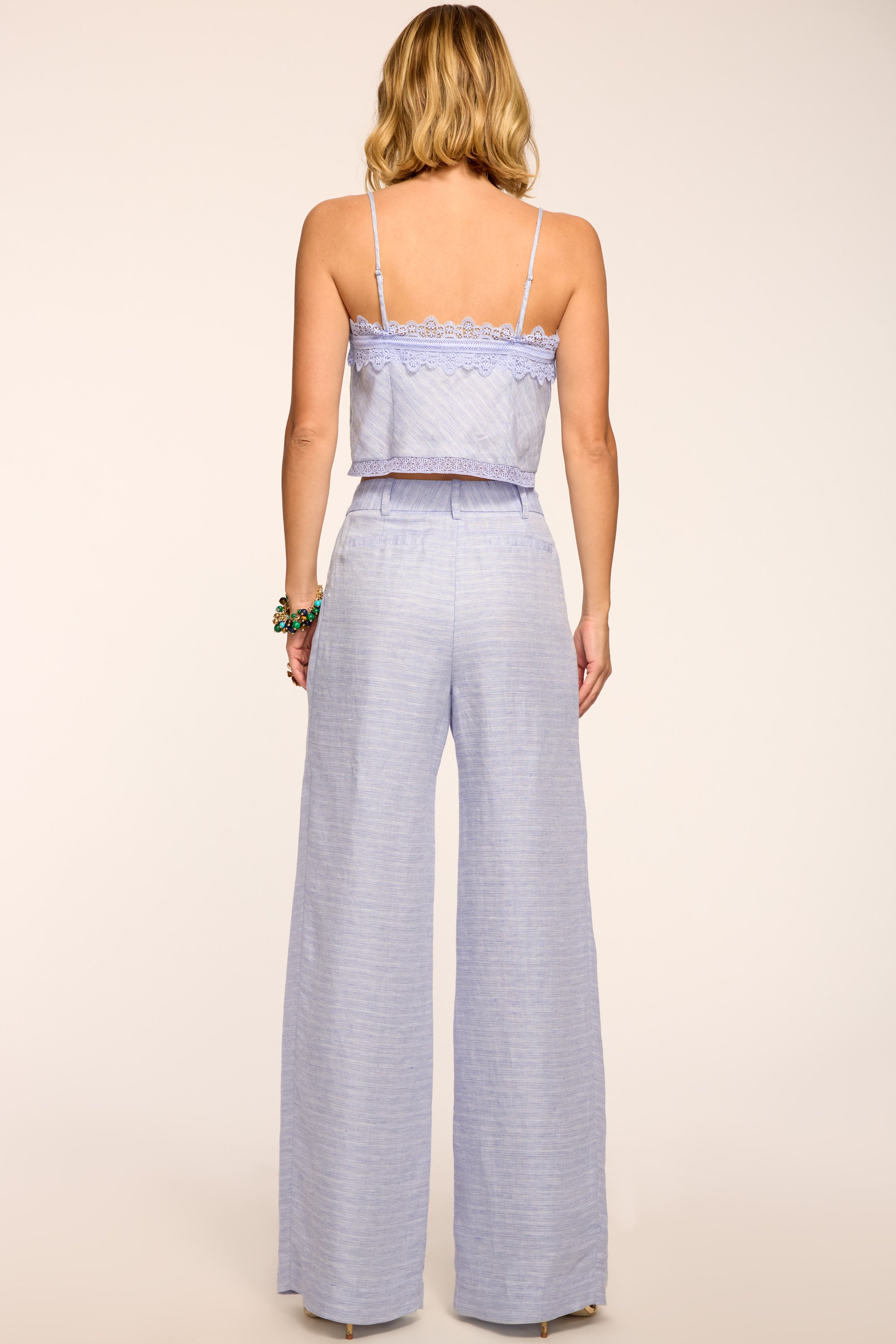 Oscar Textured Linen Pant in bazaar blue | Ramy Brook