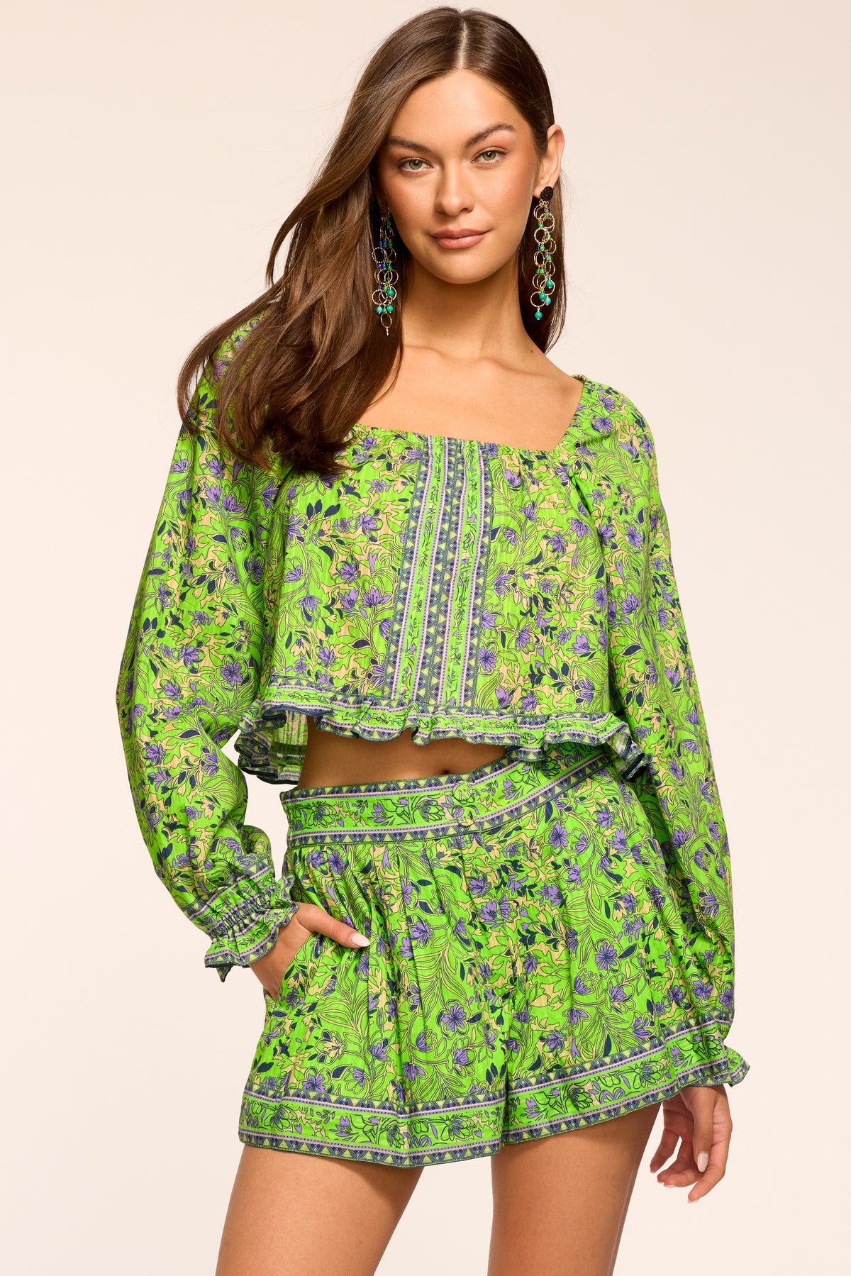 Quinn Printed Cotton Mini Short view 1