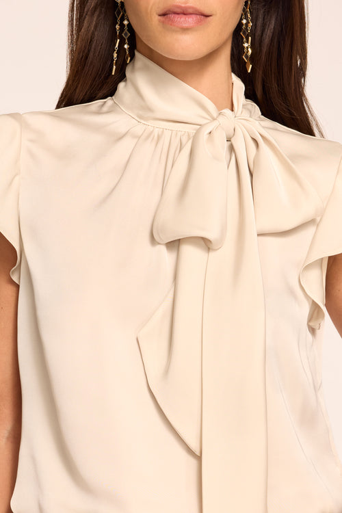 Balinda Tie Neck Short Sleeve Blouse view 2