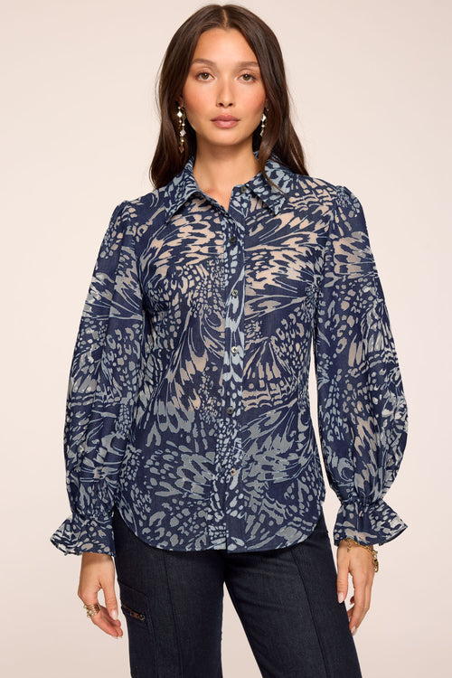 Joy Printed Long Sleeve Blouse view 1