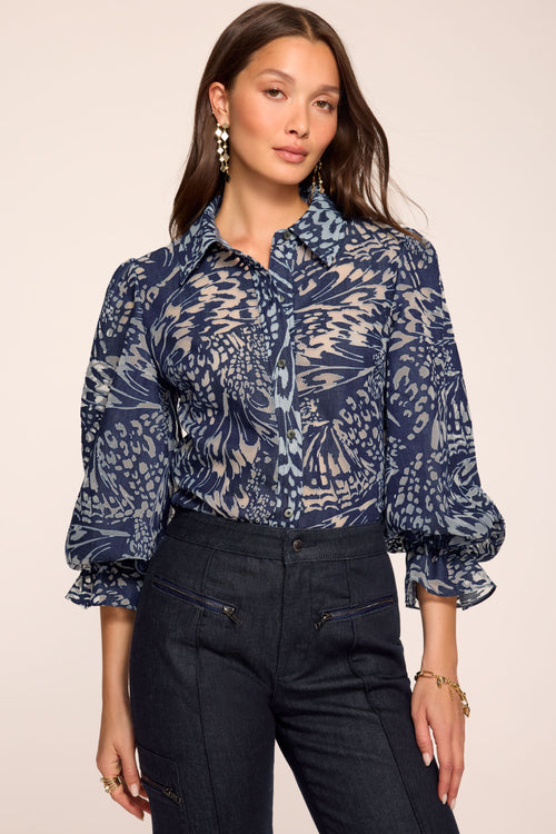 Joy Printed Long Sleeve Blouse view 2