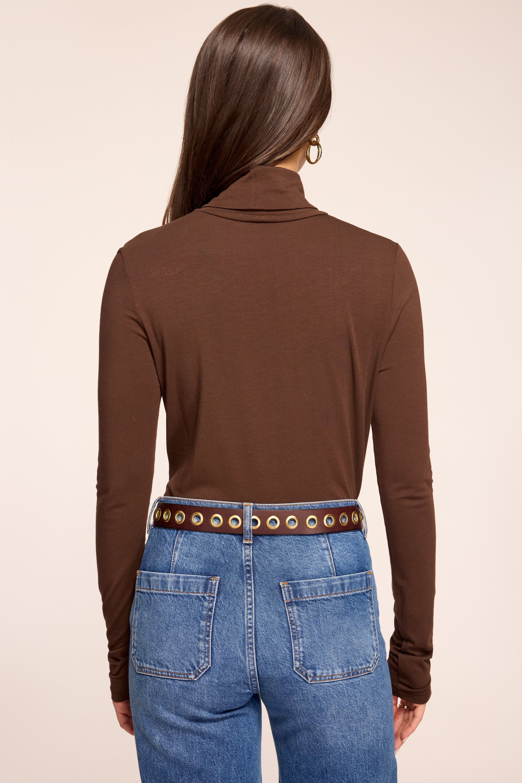 Thea Knit Turtleneck Top in heritage brown | Ramy Brook