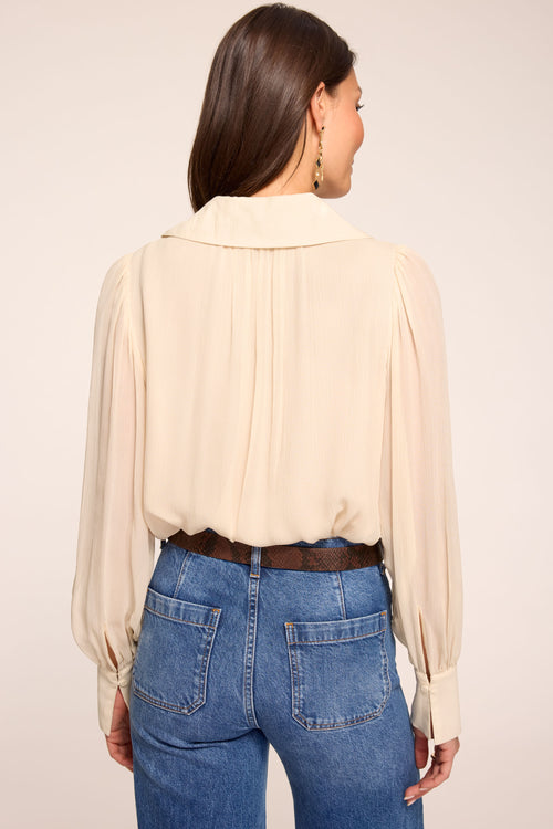Claire Silk Ruffled Long Sleeve Blouse view 4
