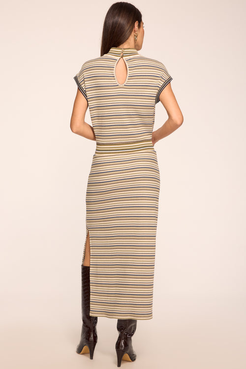 Natalie Striped Mock Neck Midi Dress view 5