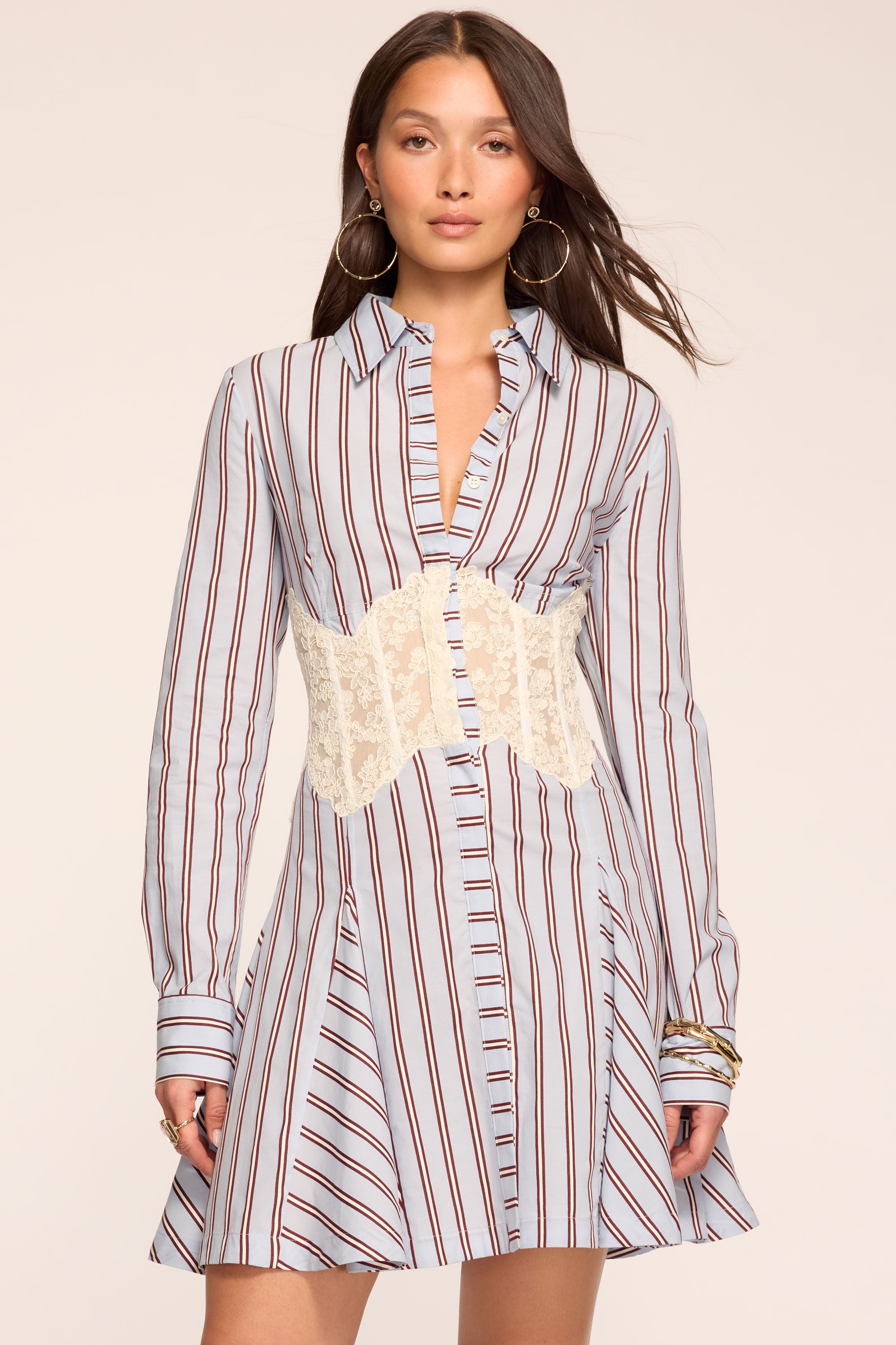 Wren Embellished Button Down Mini Dress