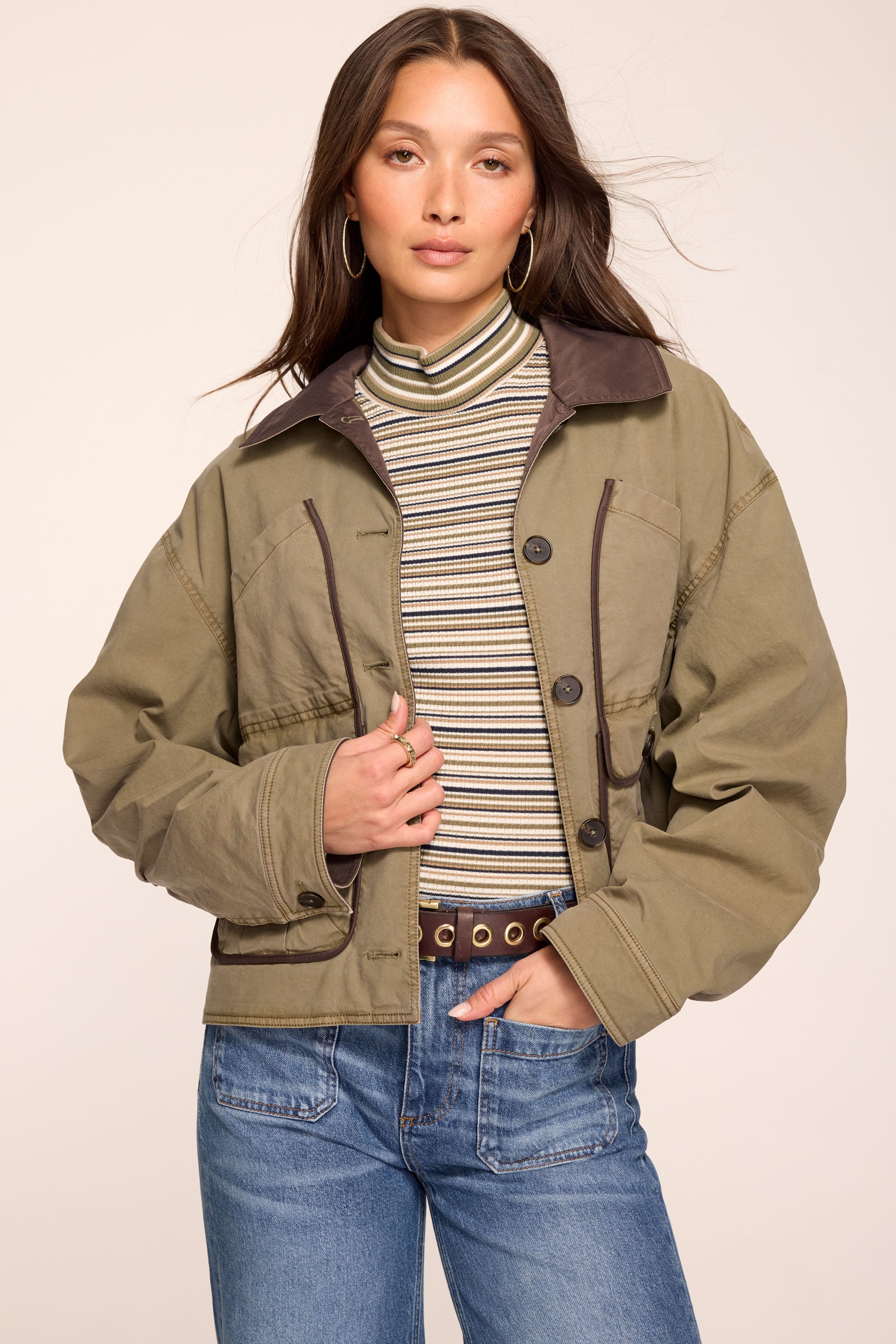 Izzy Canvas Jacket in safari | Ramy Brook