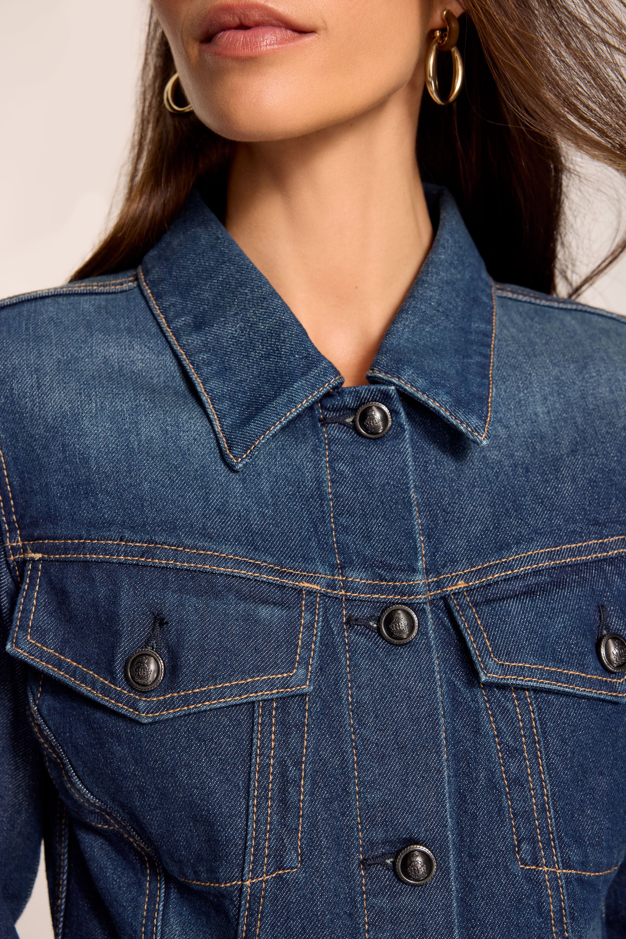 Dani Fitted Denim Jacket in dark fade | Ramy Brook