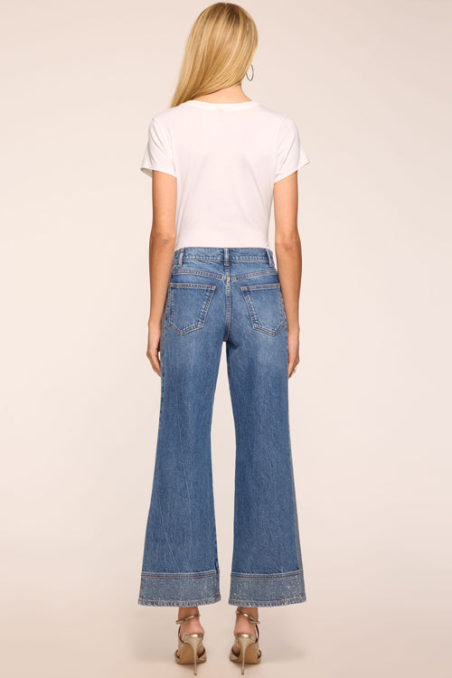 Lea Cropped Embellished Wide Leg Jean view 4